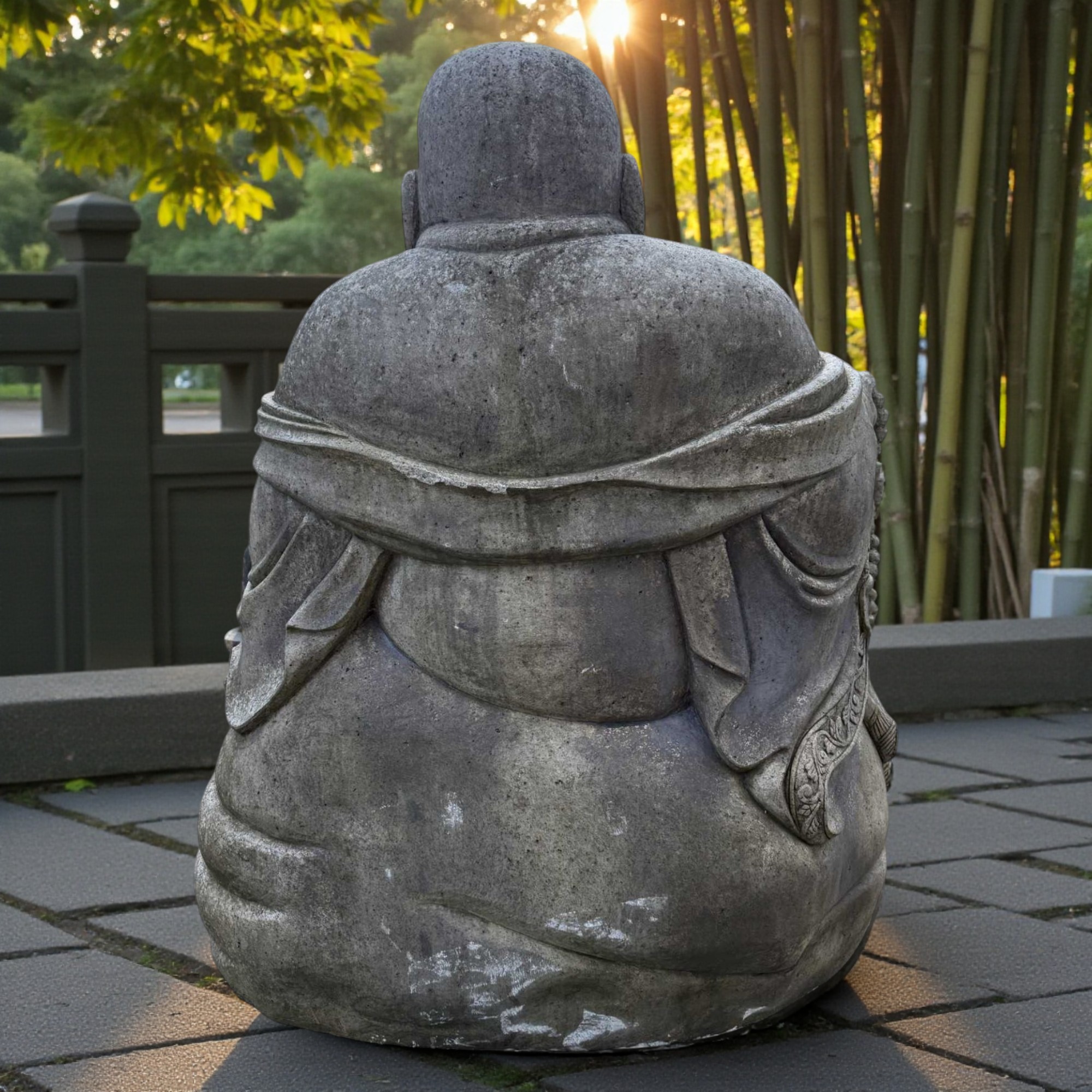 Großer Budai 150 cm aus Granit – Lachender Buddha aus China