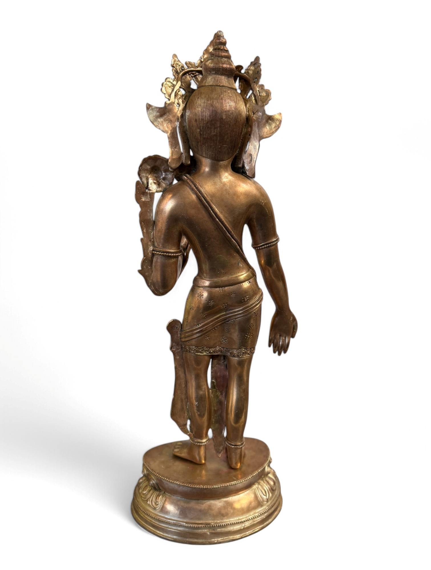 Padmapani Kupfer Bronze Statue Nepal Skulptur 53 cm groß