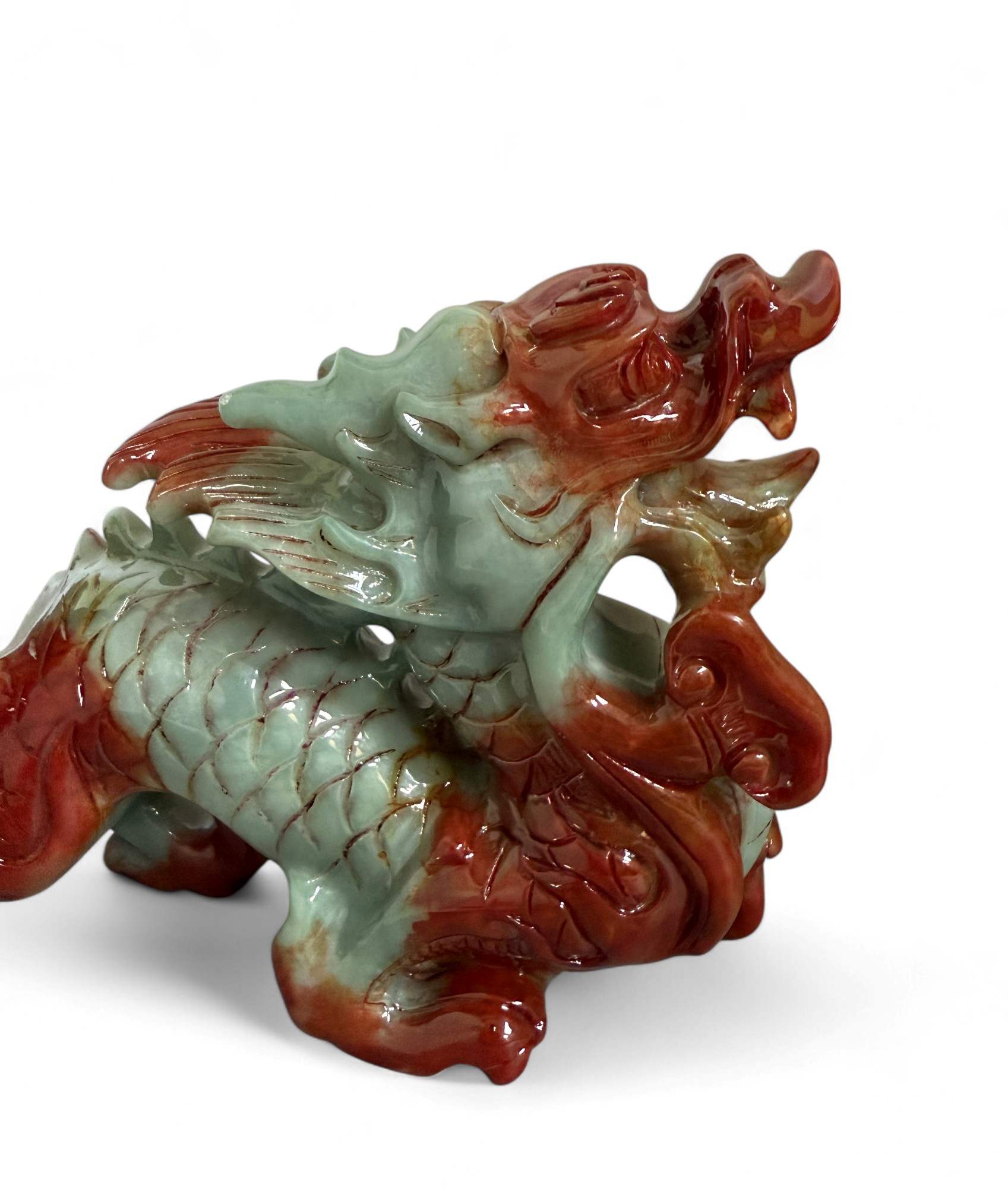 China Drache Xiujan Jade Figur - Fengshui Skulptur