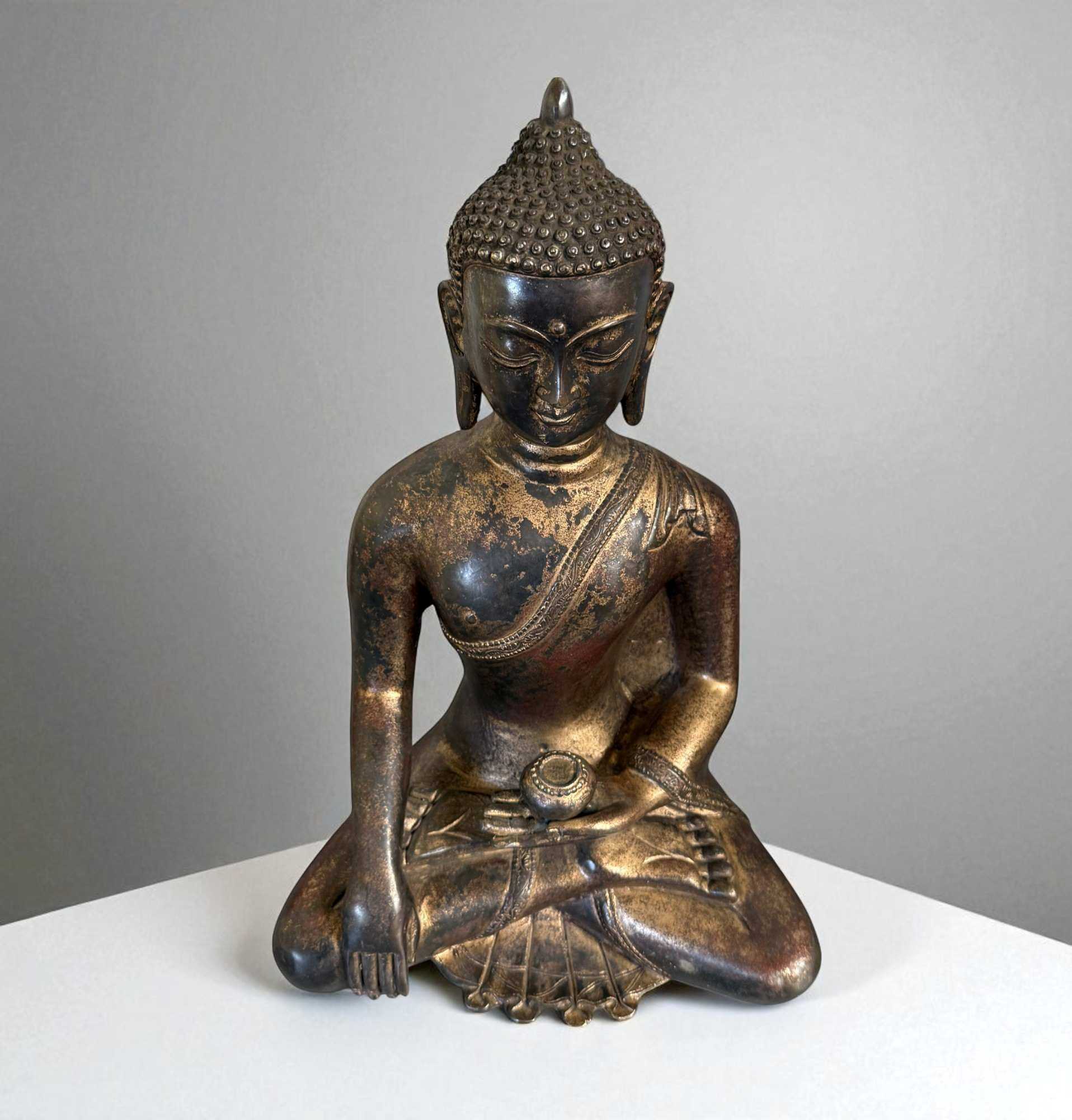 Siddharta Gautama Bronze Buddha Figur 39 cm groß