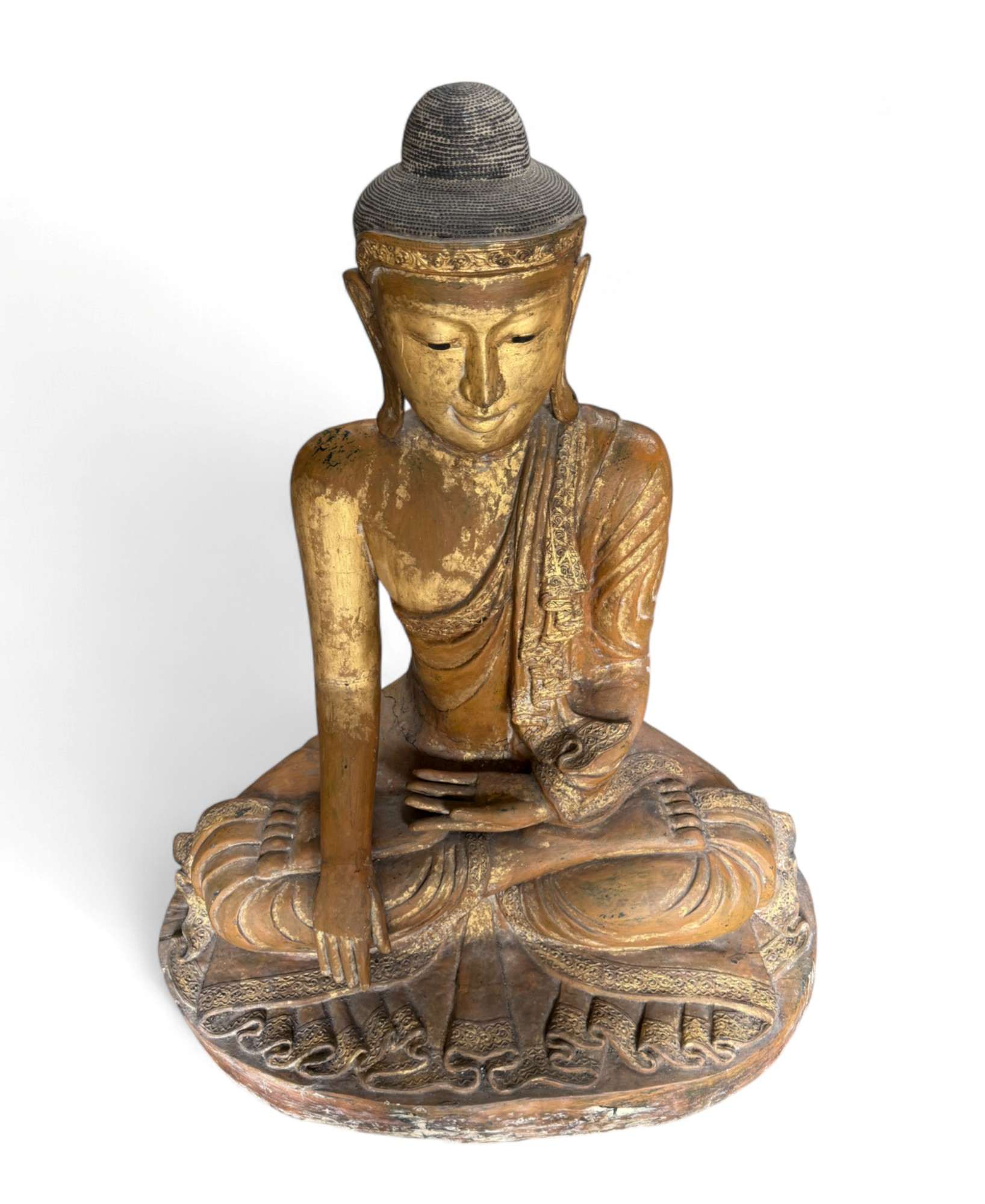 Alte Mandalay Buddha Statue Teakholz Burma Skulptur