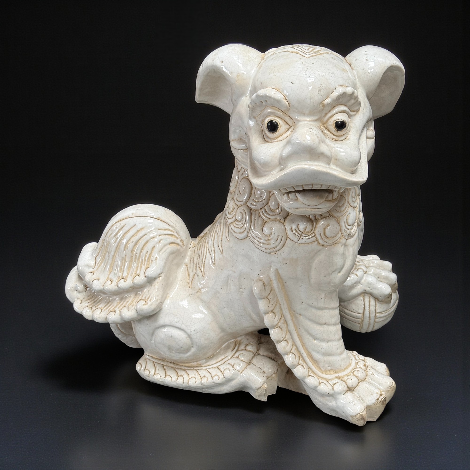 Wächterlöwen aus Japan - aus glasierter Keramik - 44 cm groß