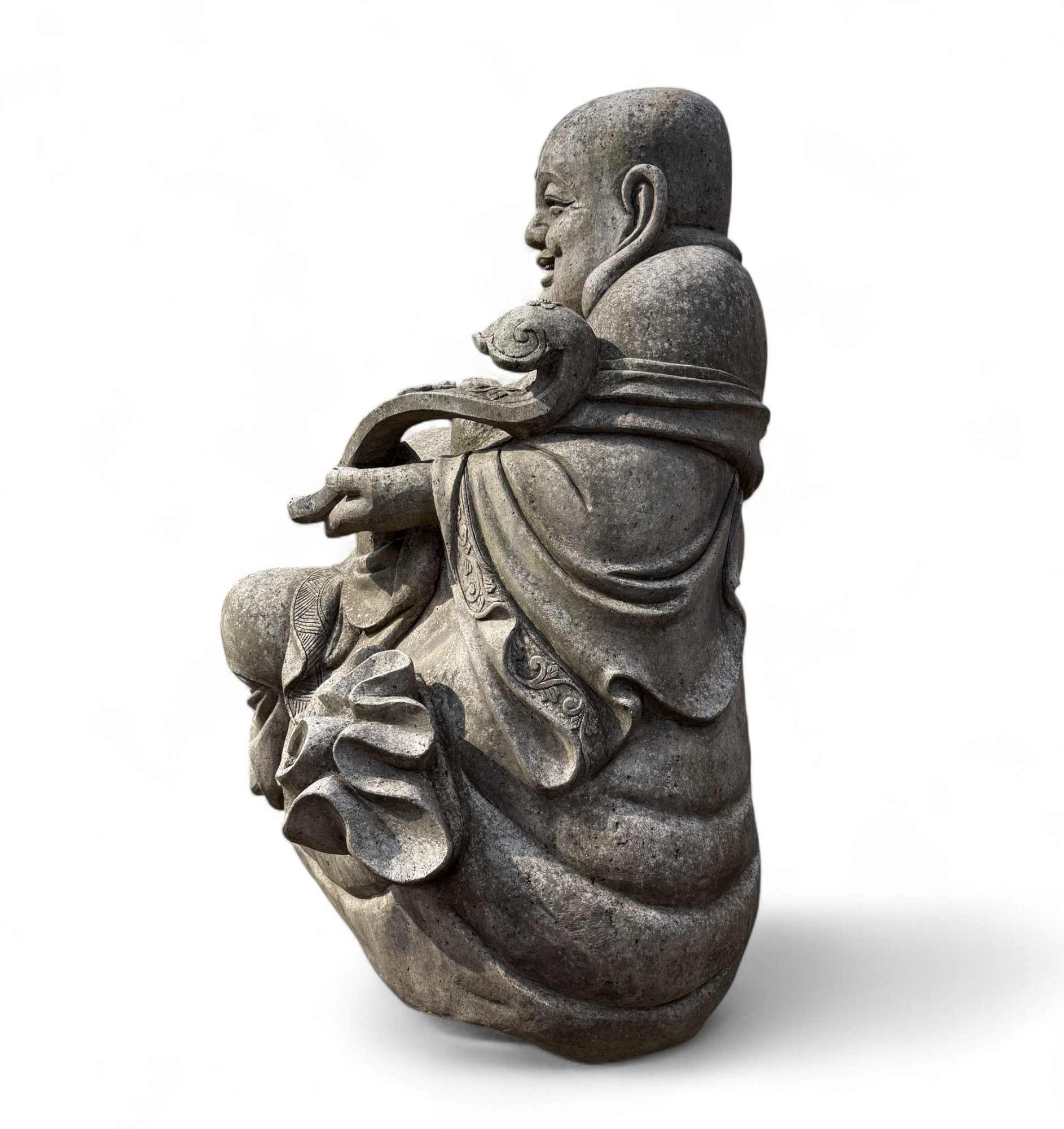 Großer Budai 150 cm aus Granit – Lachender Buddha aus China