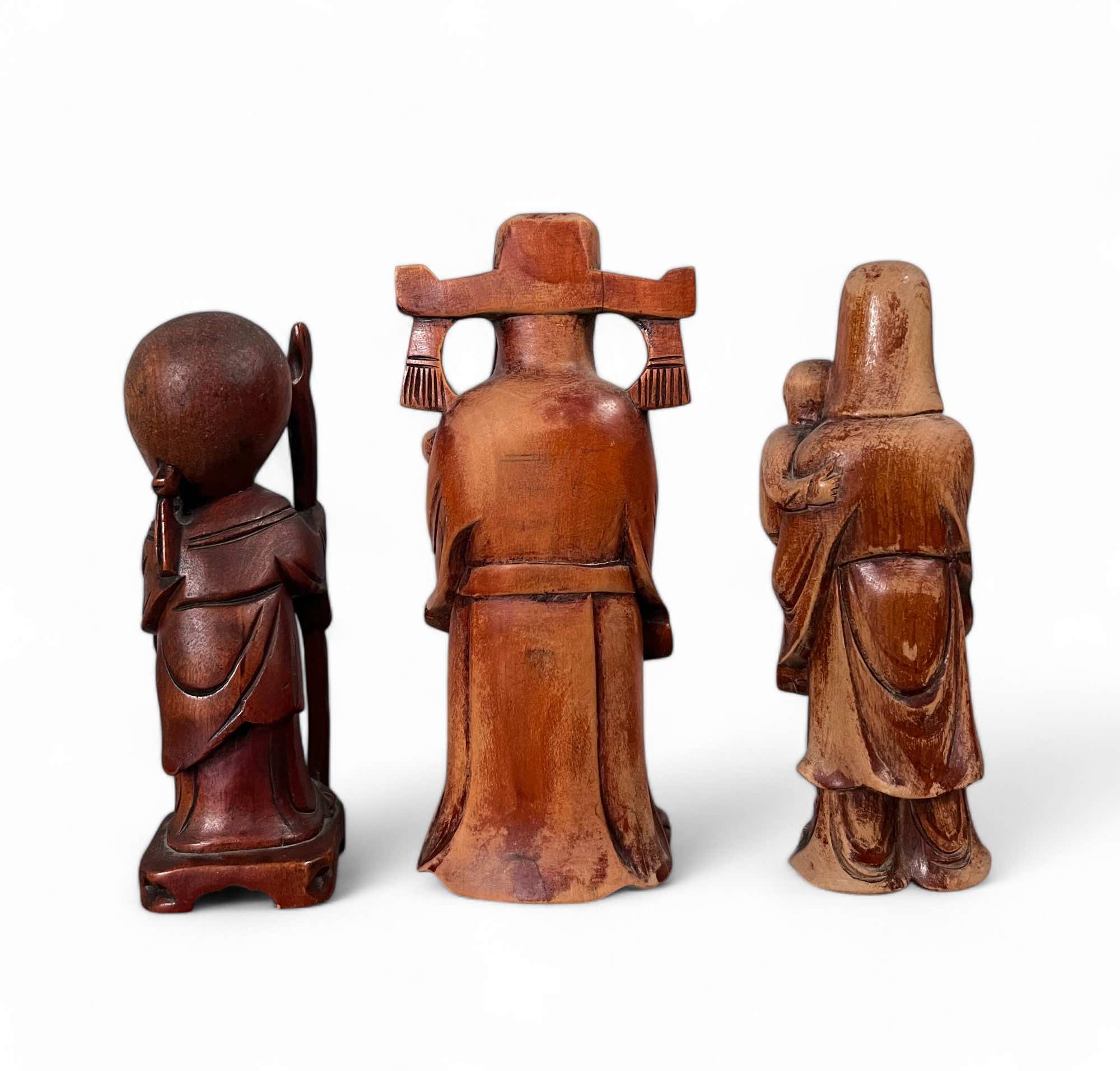 Lu Fu Shou Holz Figuren aus China - Sammlernachlaß