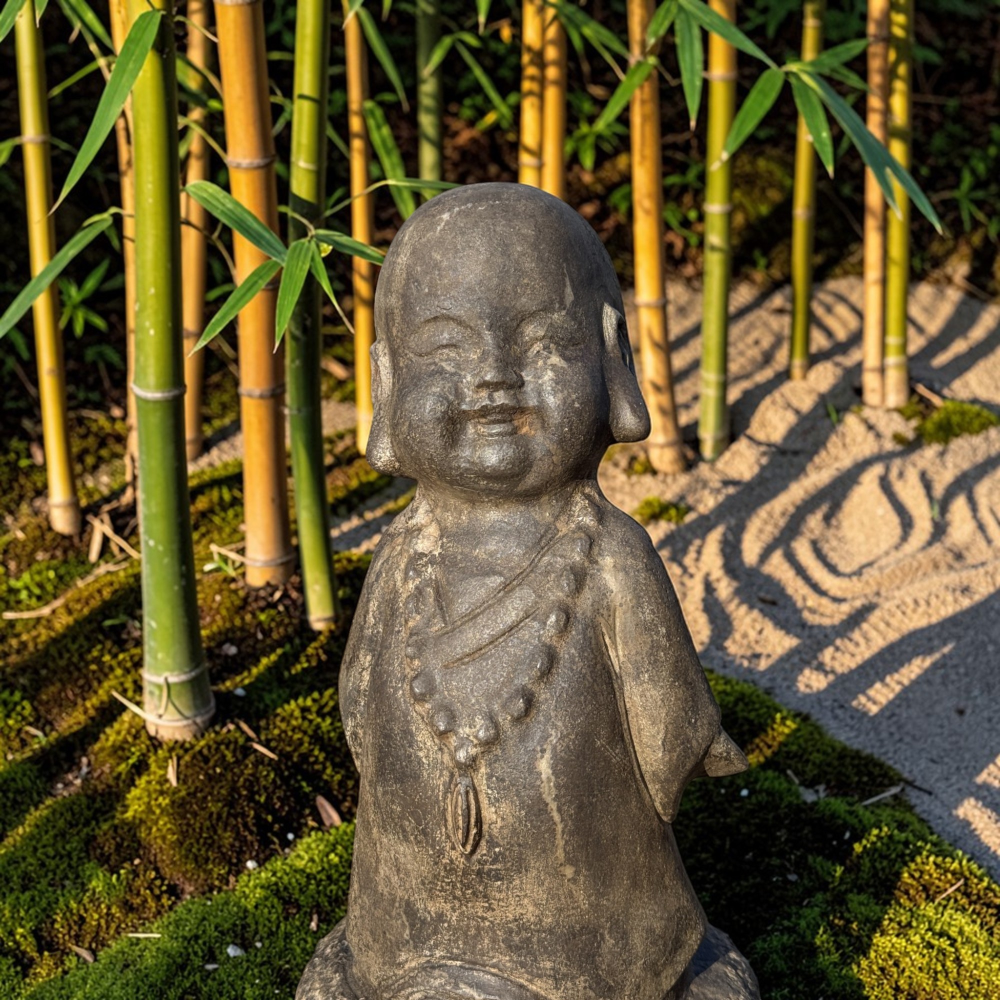 Garten Mönch Skulptur aus Naturstein - China - 40 cm groß