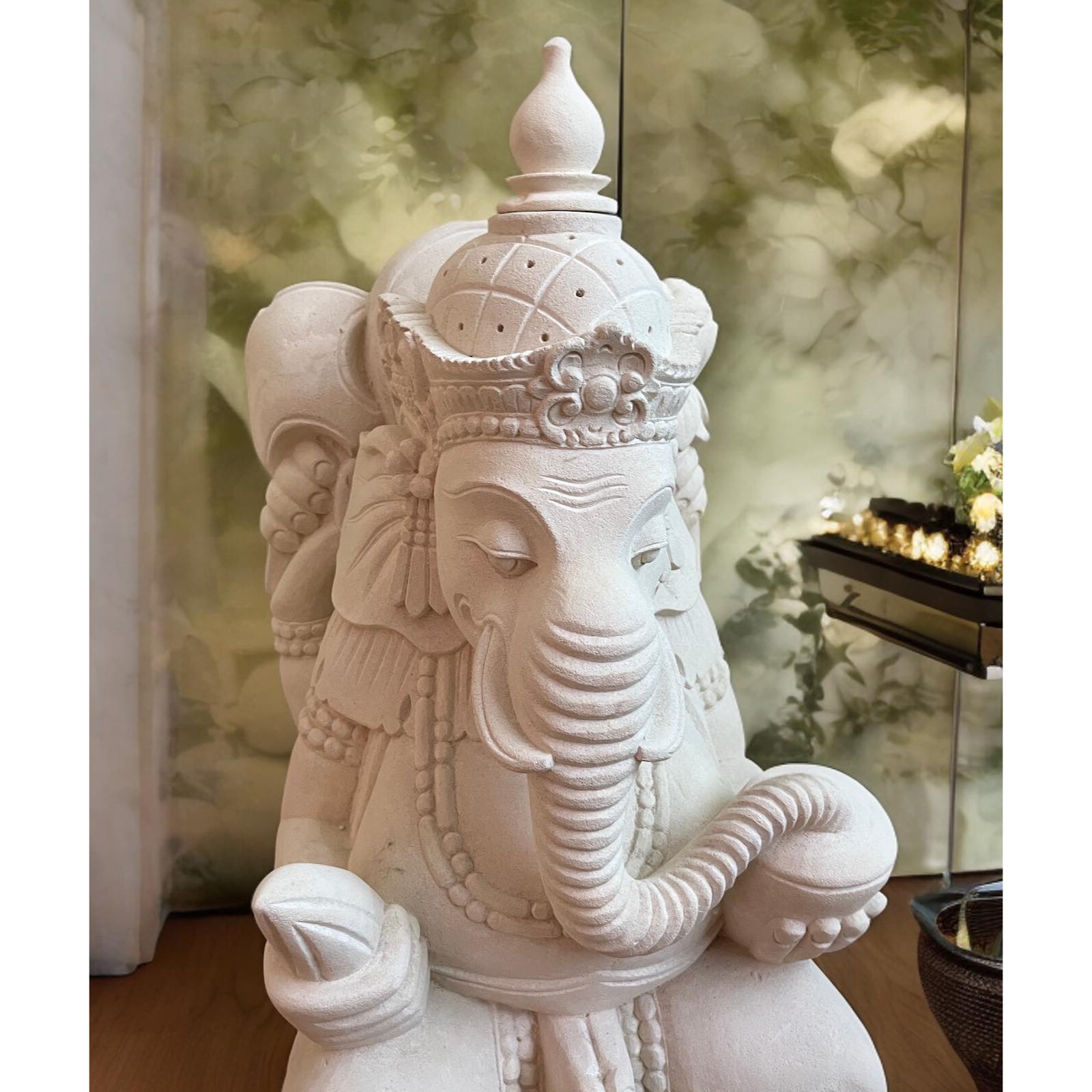 Ganesha Figur Sandstein Thailand Skulptur Indoor