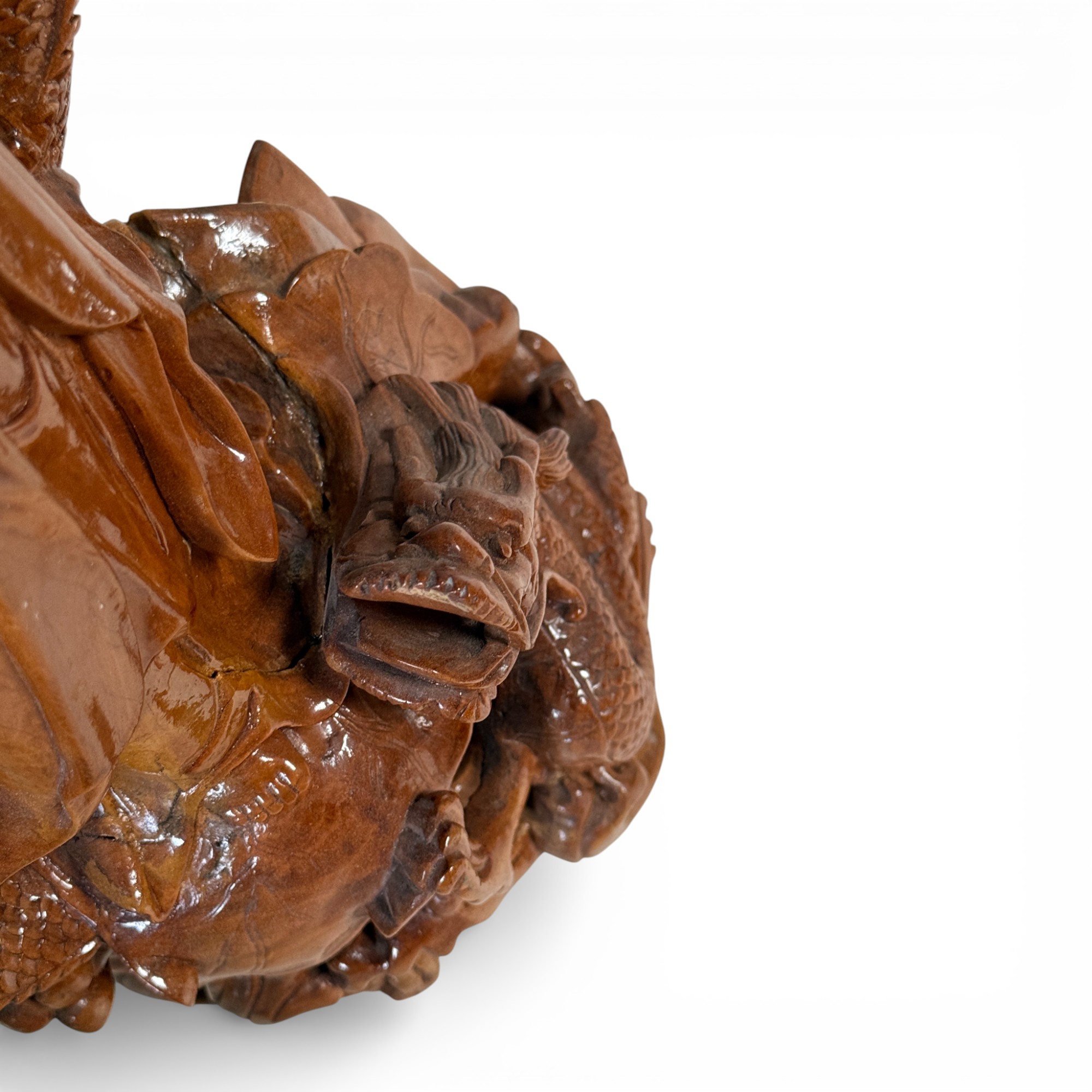 Holz Buddha Statue Guan Yin Skulptur 47 cm groß