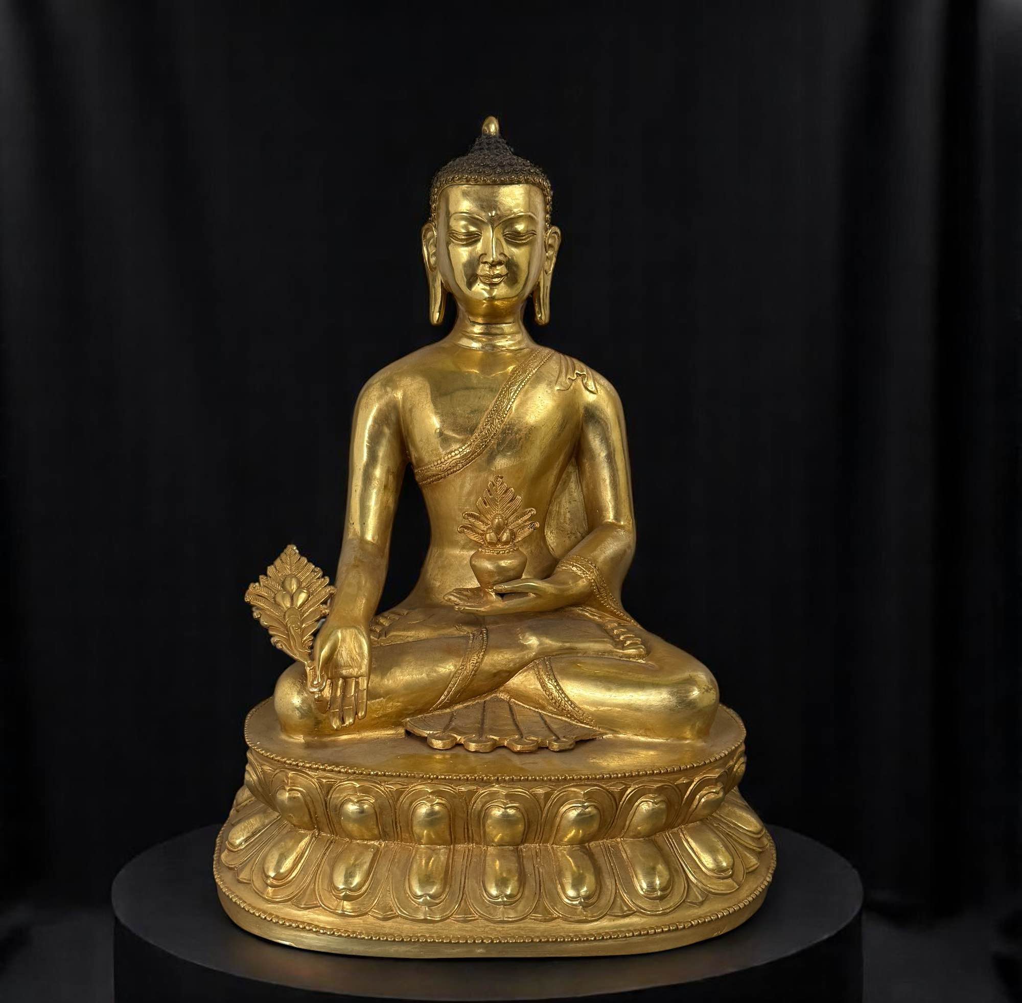 Medizin Buddha Figur Bronze Tibet China - 50 cm groß