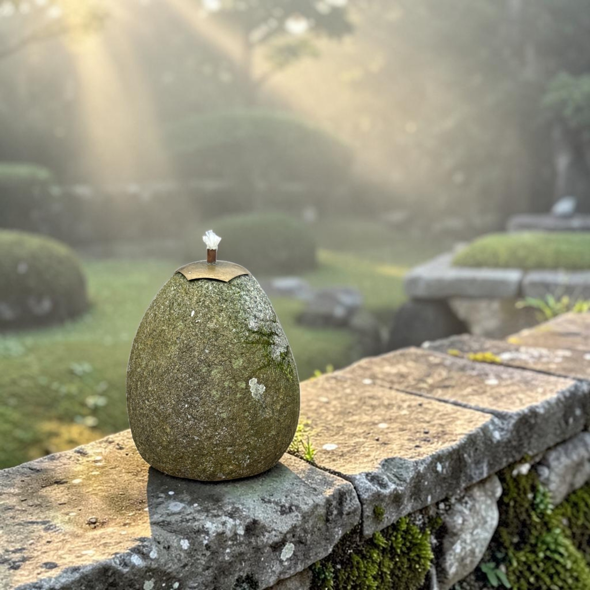 Gartenfackel aus Granit Stein – Massives Windlicht & Öllampe für Außen, wetterfest