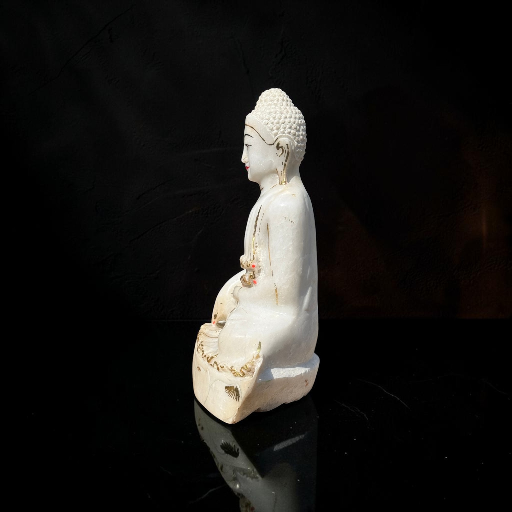 Marmor Buddha Statue Mandalay Burma Sammlernachlass - 54,5 cm