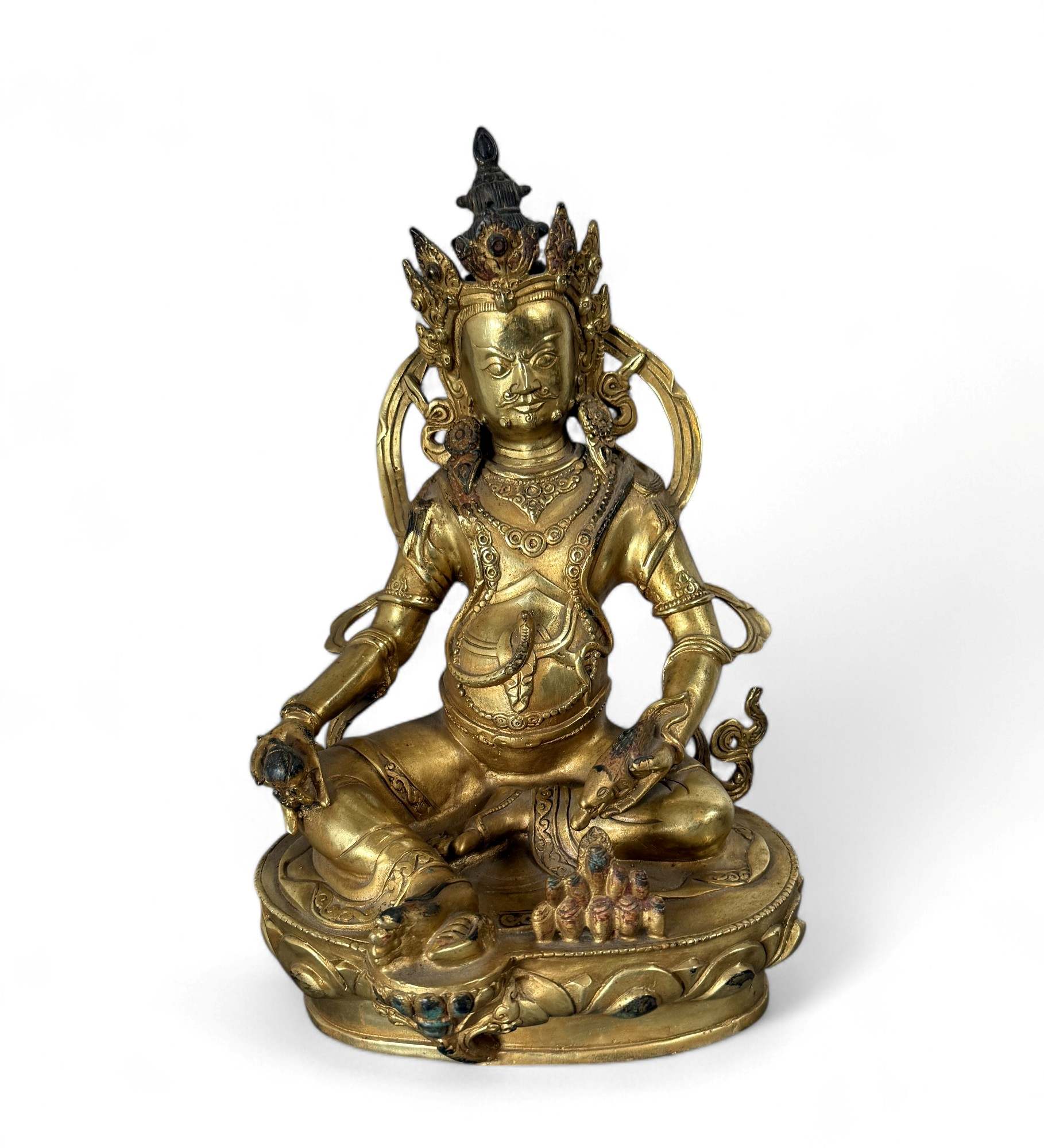 Kubera Jambhala Bronze Figur Tibet China Skulptur 29 cm groß Kubera Jambhala Bronze Figur Tibet China Skulptur 29 cm groß