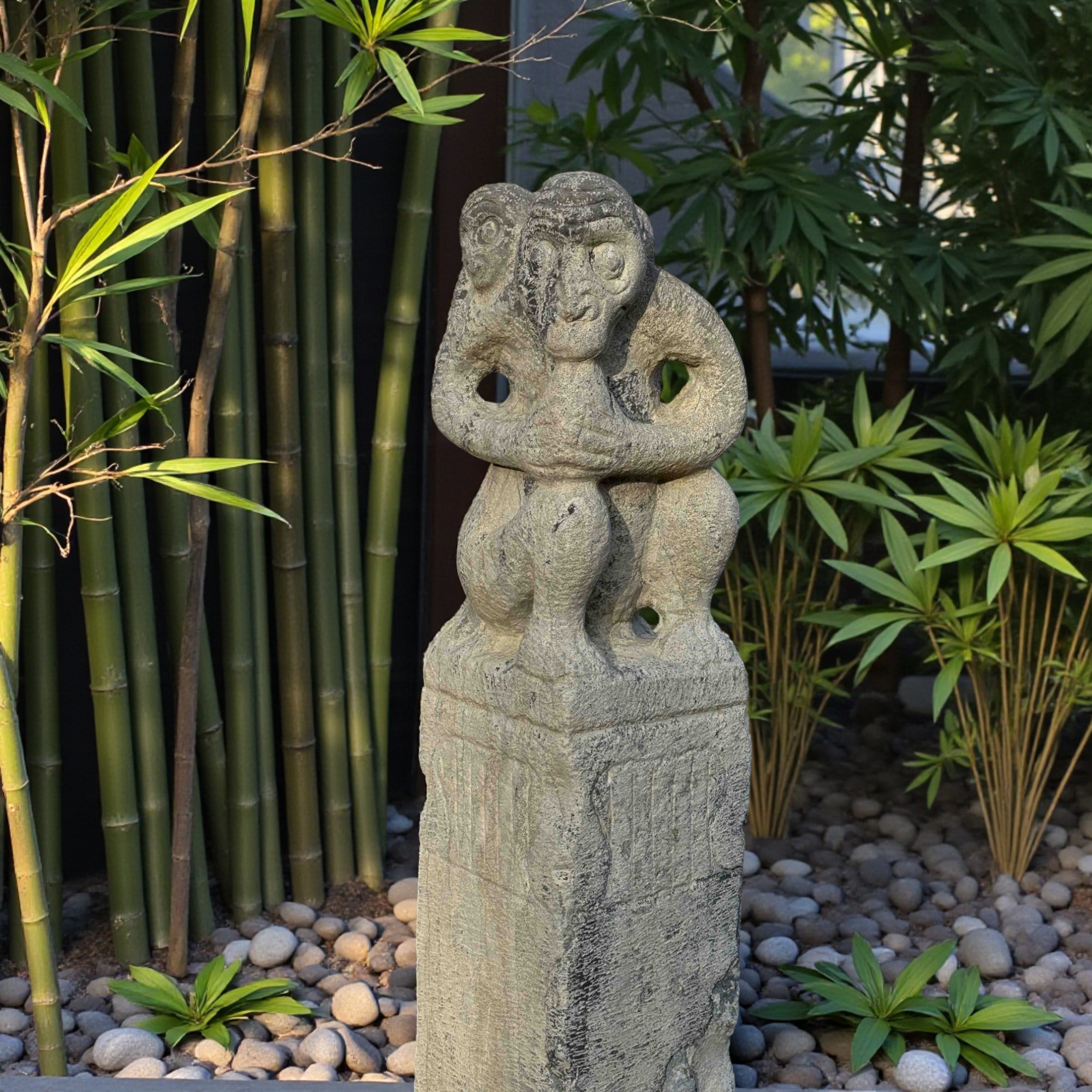Garten Pagdoe Steinfigur Affen Skulptur 150 cm