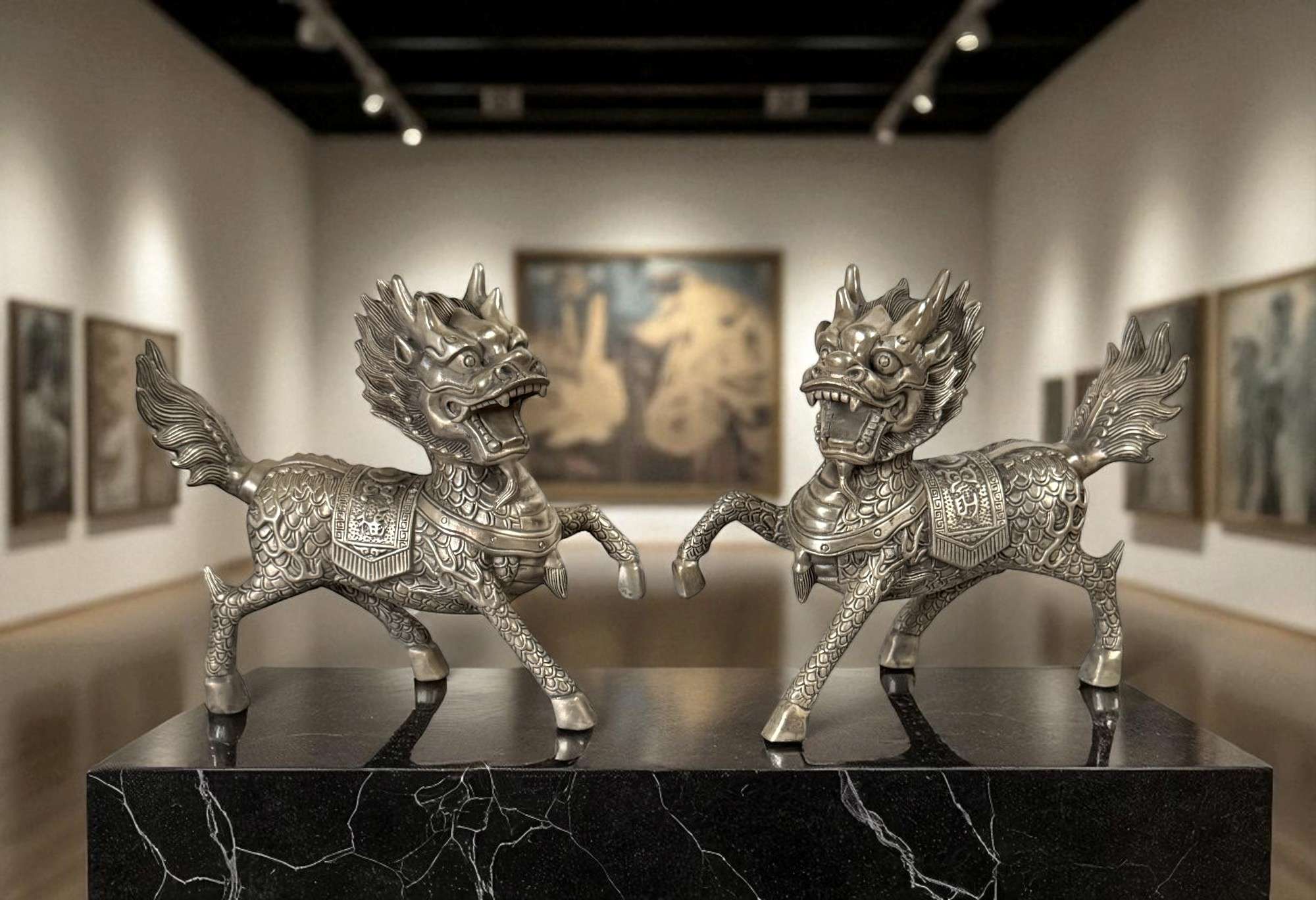 Qilin Drachen-Löwen aus Bronze – Mythische Glücks- & Schutzsymbole