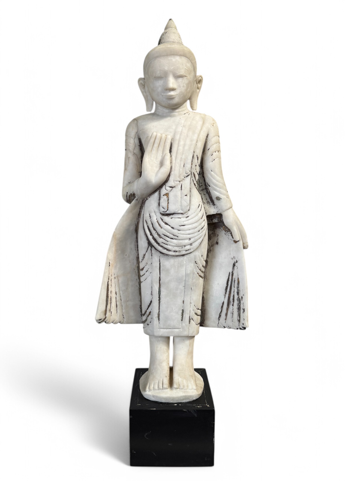 Alte Burma Buddha Statue aus Marmor Stein 108 cm groß Alte Burma Buddha Statue aus Marmor Stein 108 cm groß
