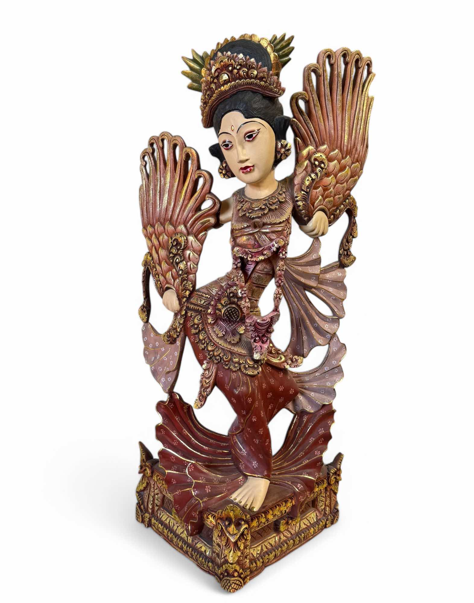 Tempeltänzerin Holz Figur (80cm) Thailand Skulptur