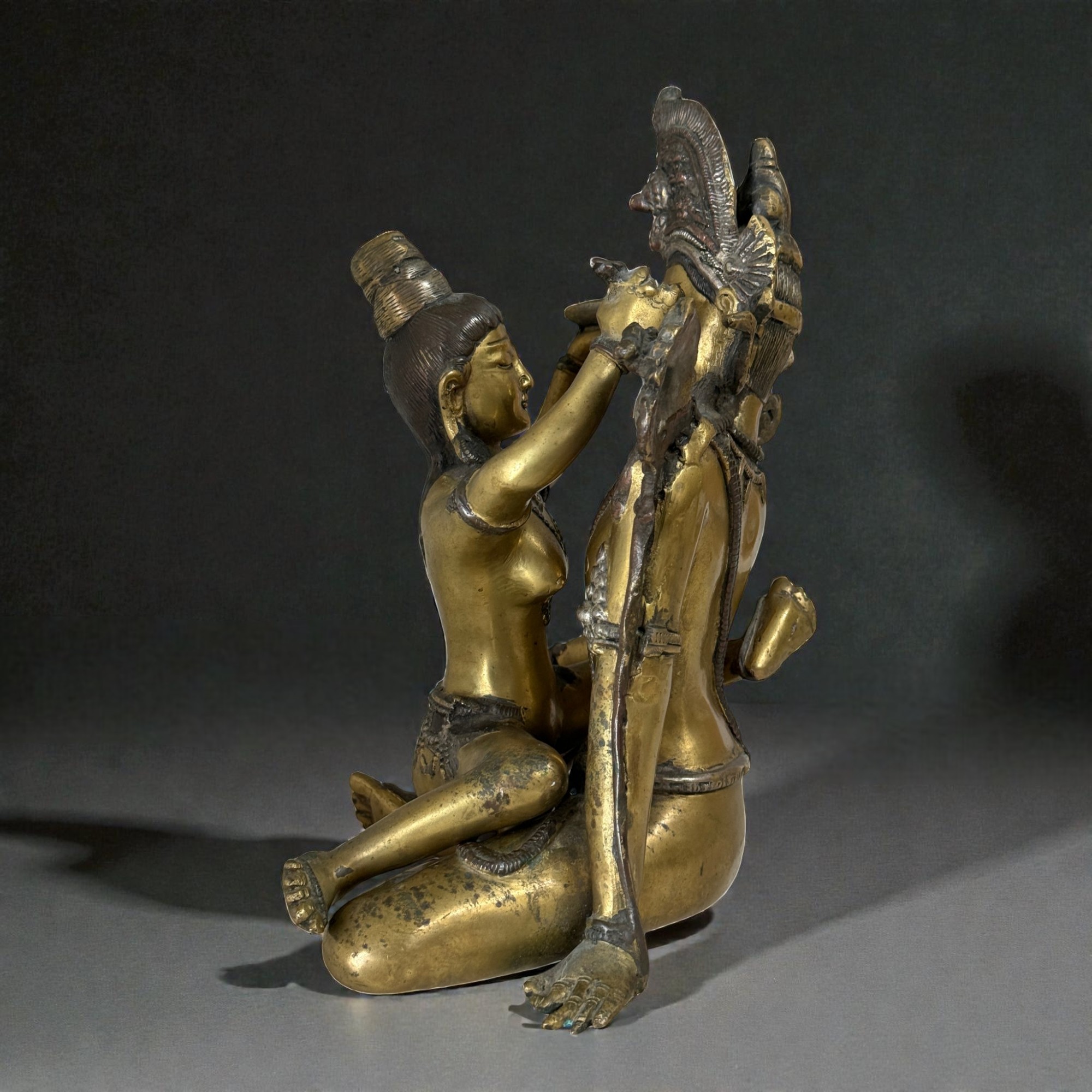 Yabyum Buddha Figur Bronze – tantrische Skulptur - 27 cm groß