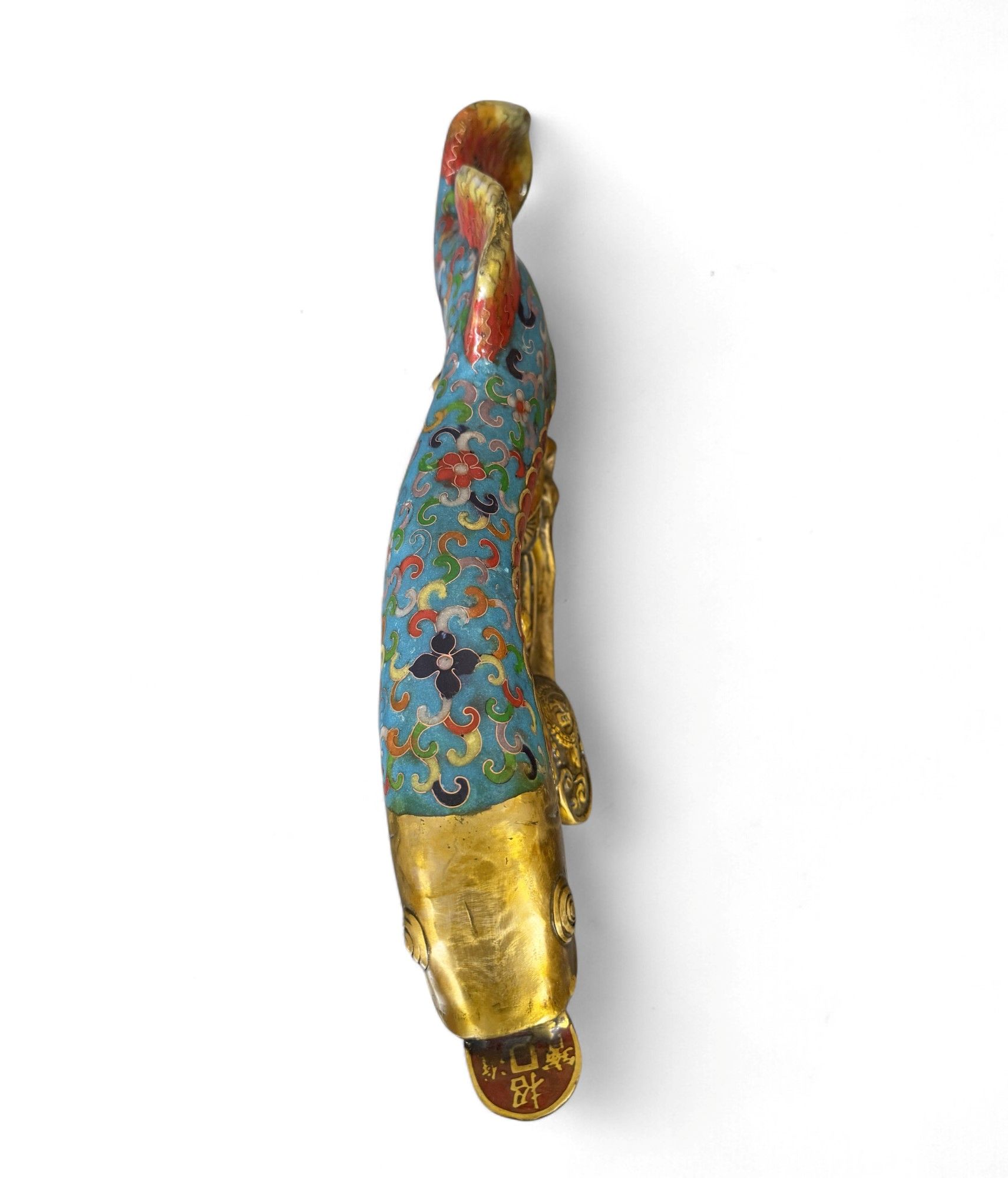 Koifisch Bronze Skulptur Cloisonne Figur Reichtumssymbol