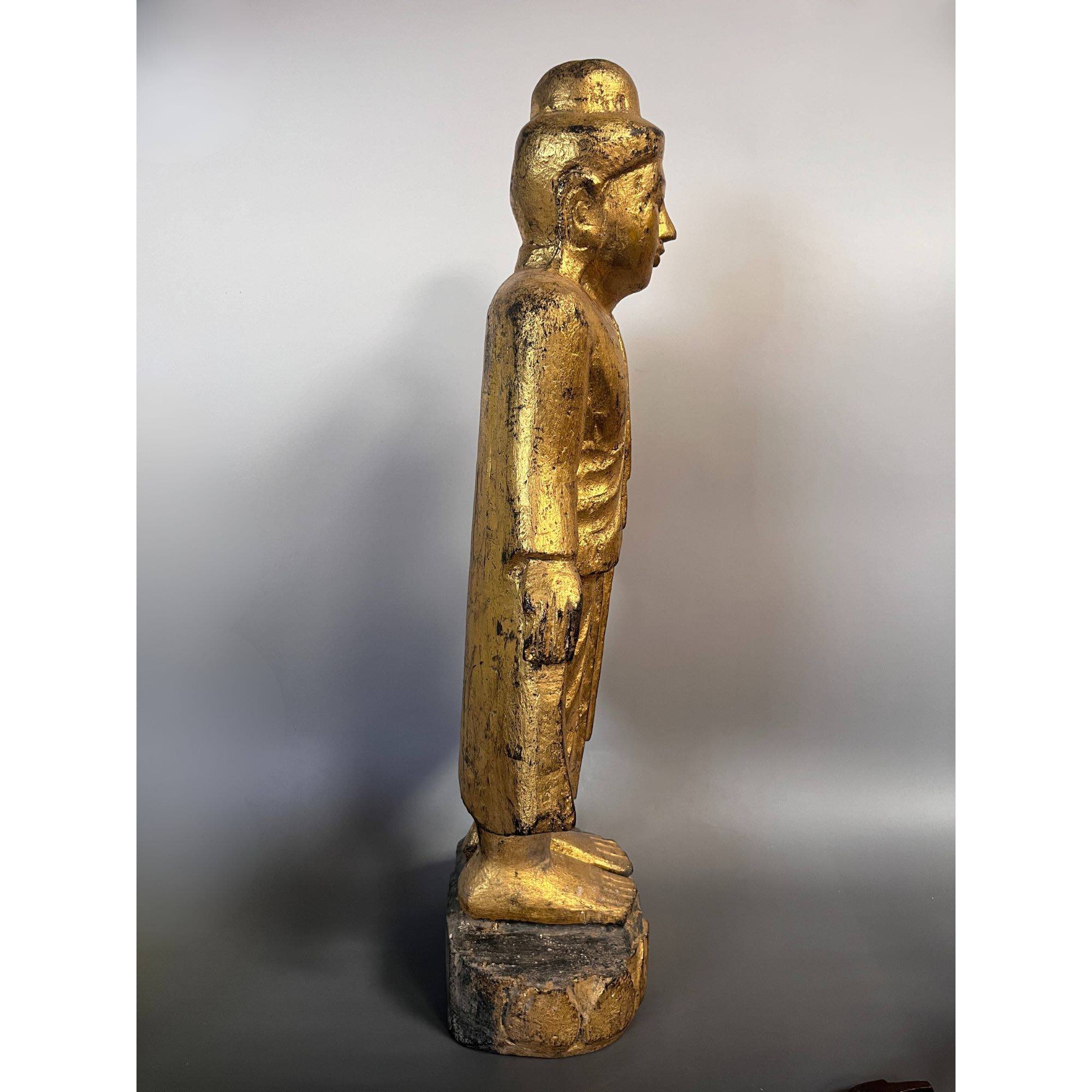 Holz Buddha Skulptur Burma Figur 61cm groß