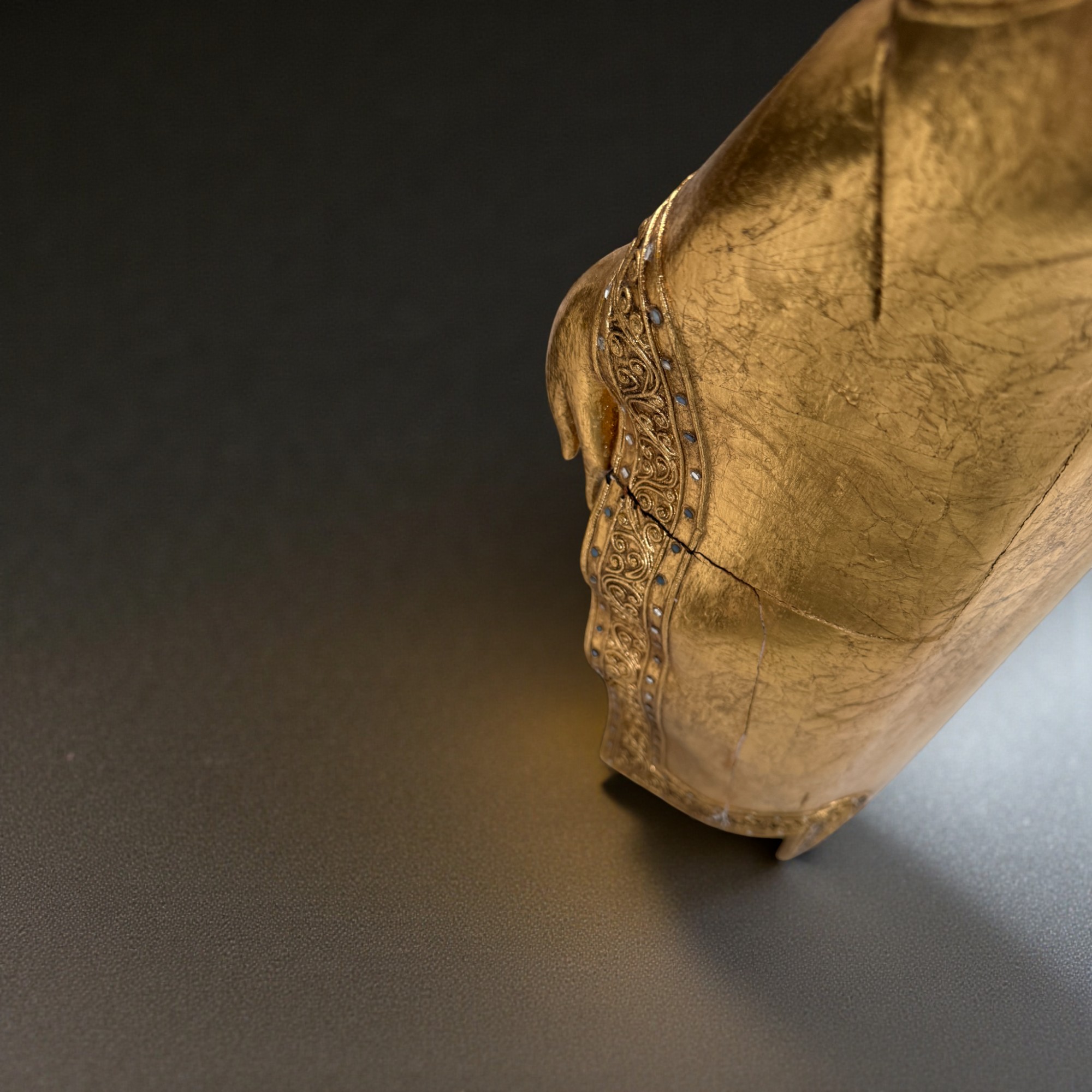 Holz Buddha Statue Thailand blattvergoldet 110 cm groß