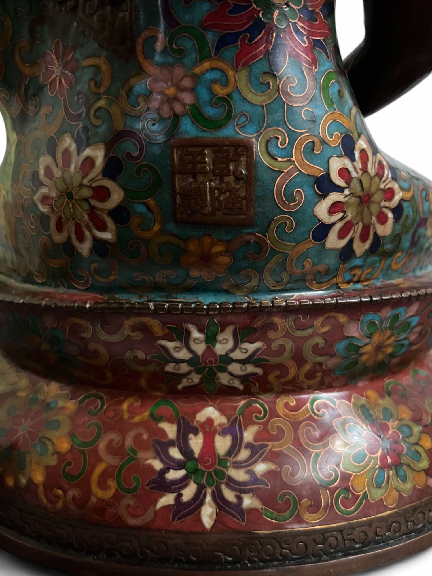 Buddha Figur Bronze China Cloisonne Skulptur 44cm groß