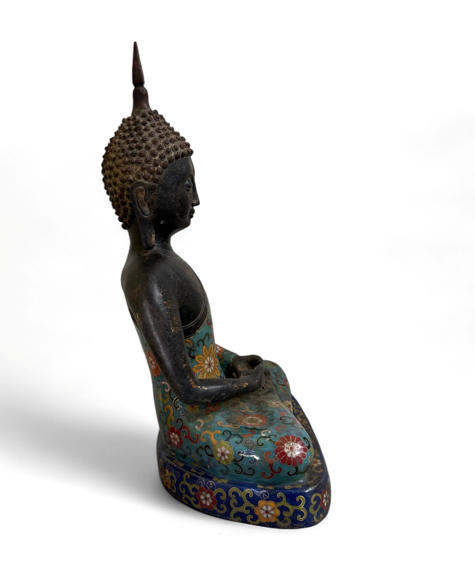 Buddha Figur Bronze China Cloisonne Skulptur 40 cm groß