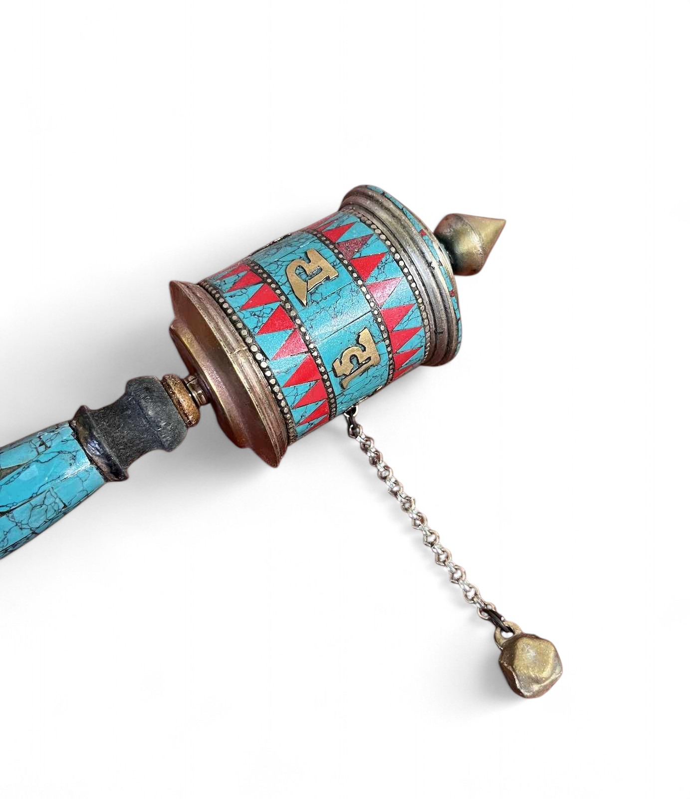 Gebetsmühle Tibet Buddhismus Türkis & Schaumkoralle