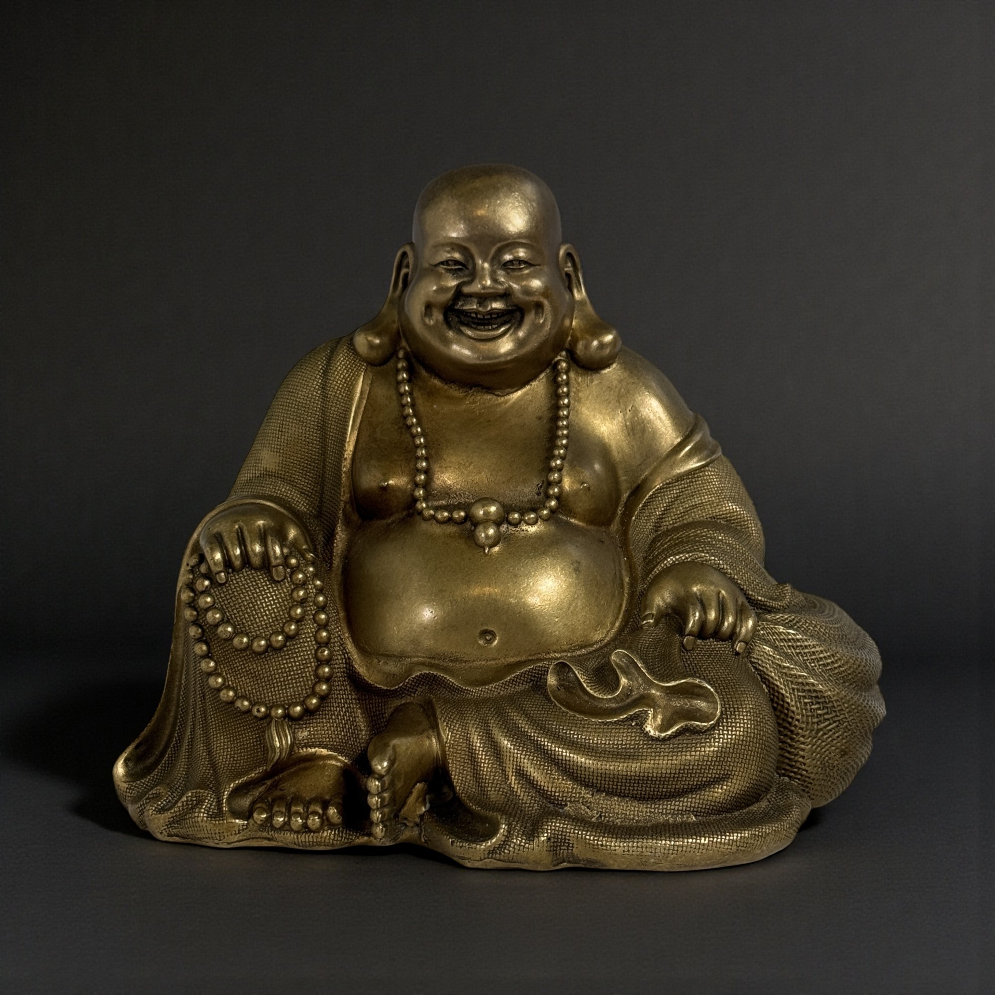 Glücksbringer aus China - Budai Skulptur aus Bronze