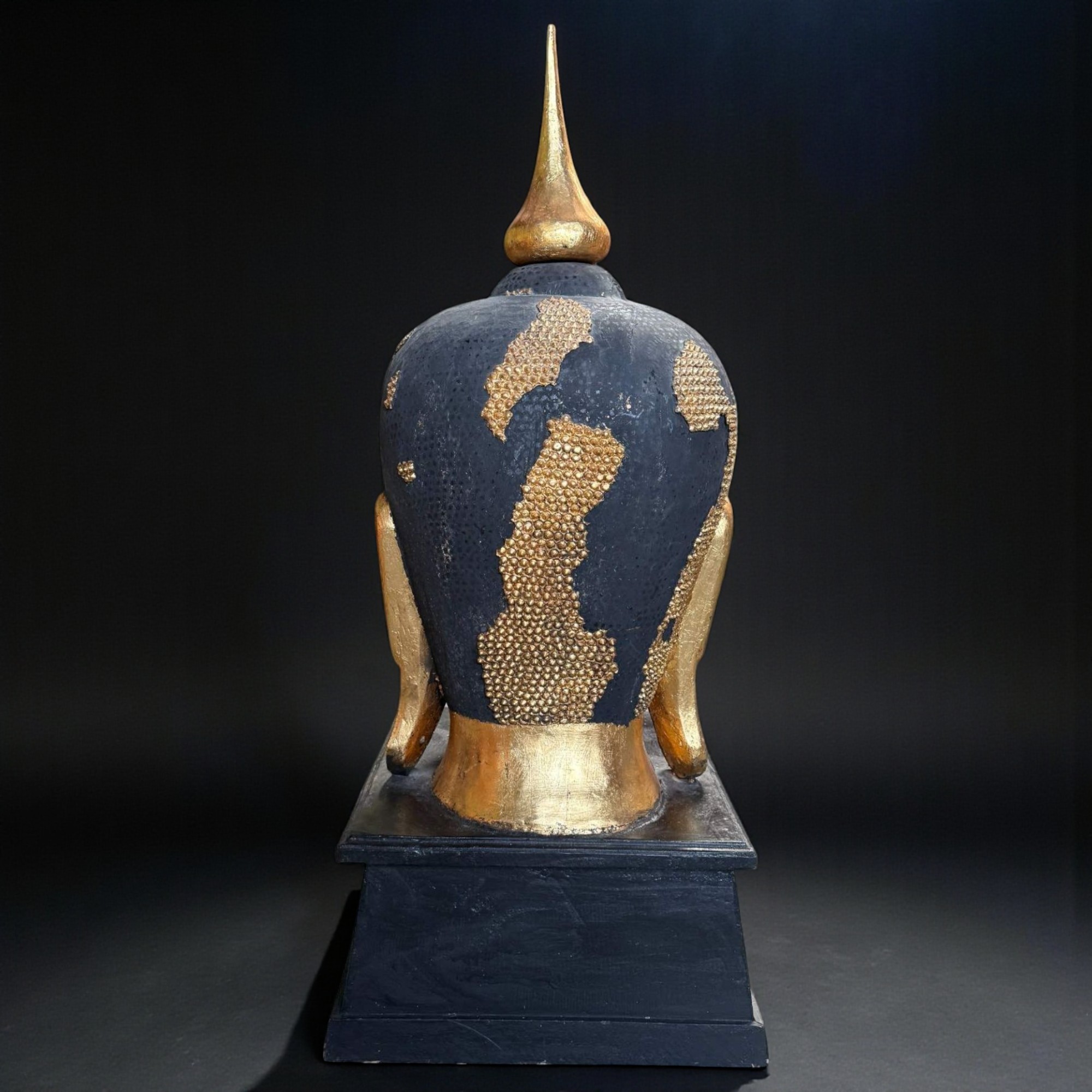 Holz Buddha Kopf Thailand mit Blattvergoldung - 117 cm