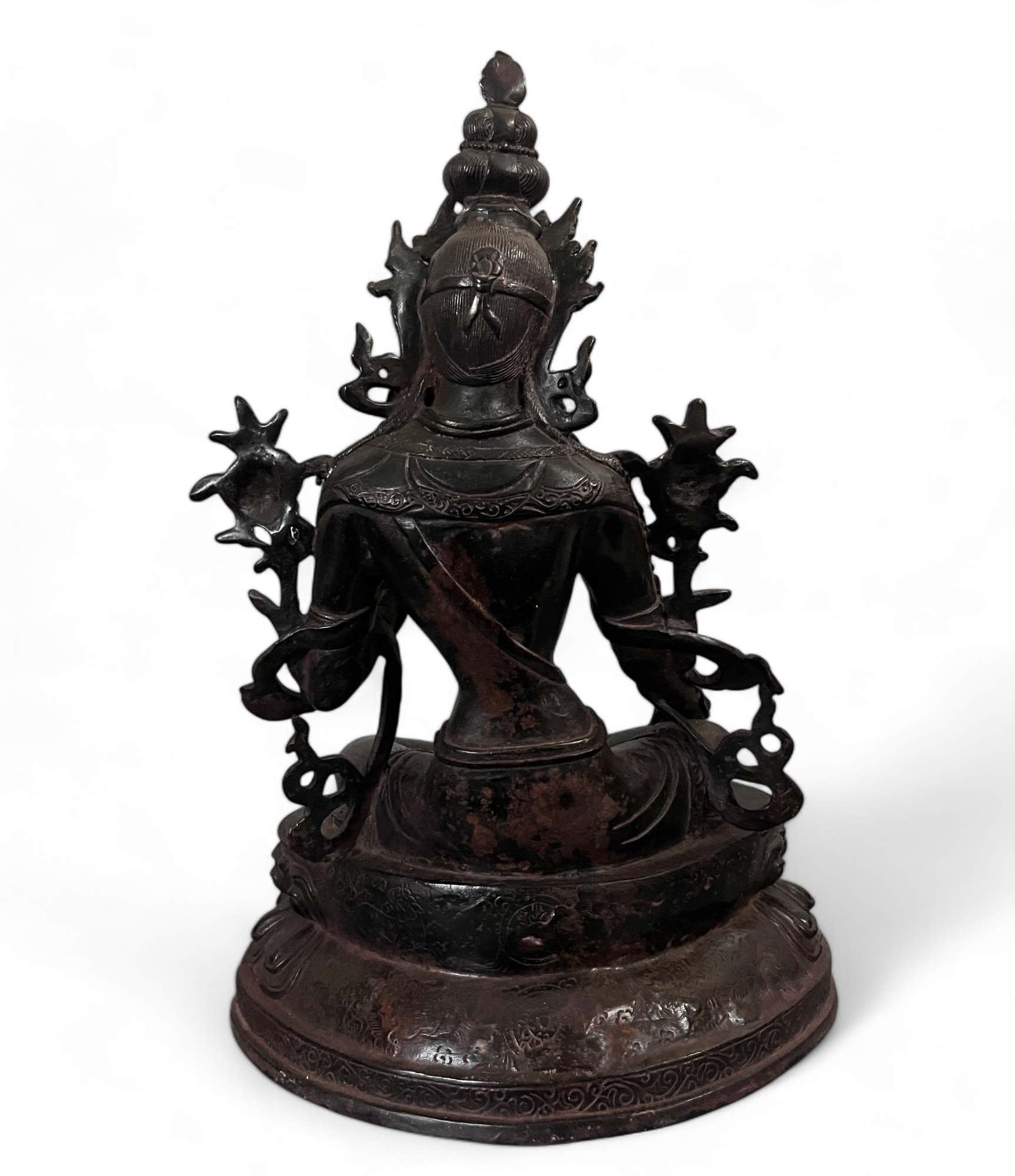 Grüne Tara Buddha Figur aus Bronze 32 cm