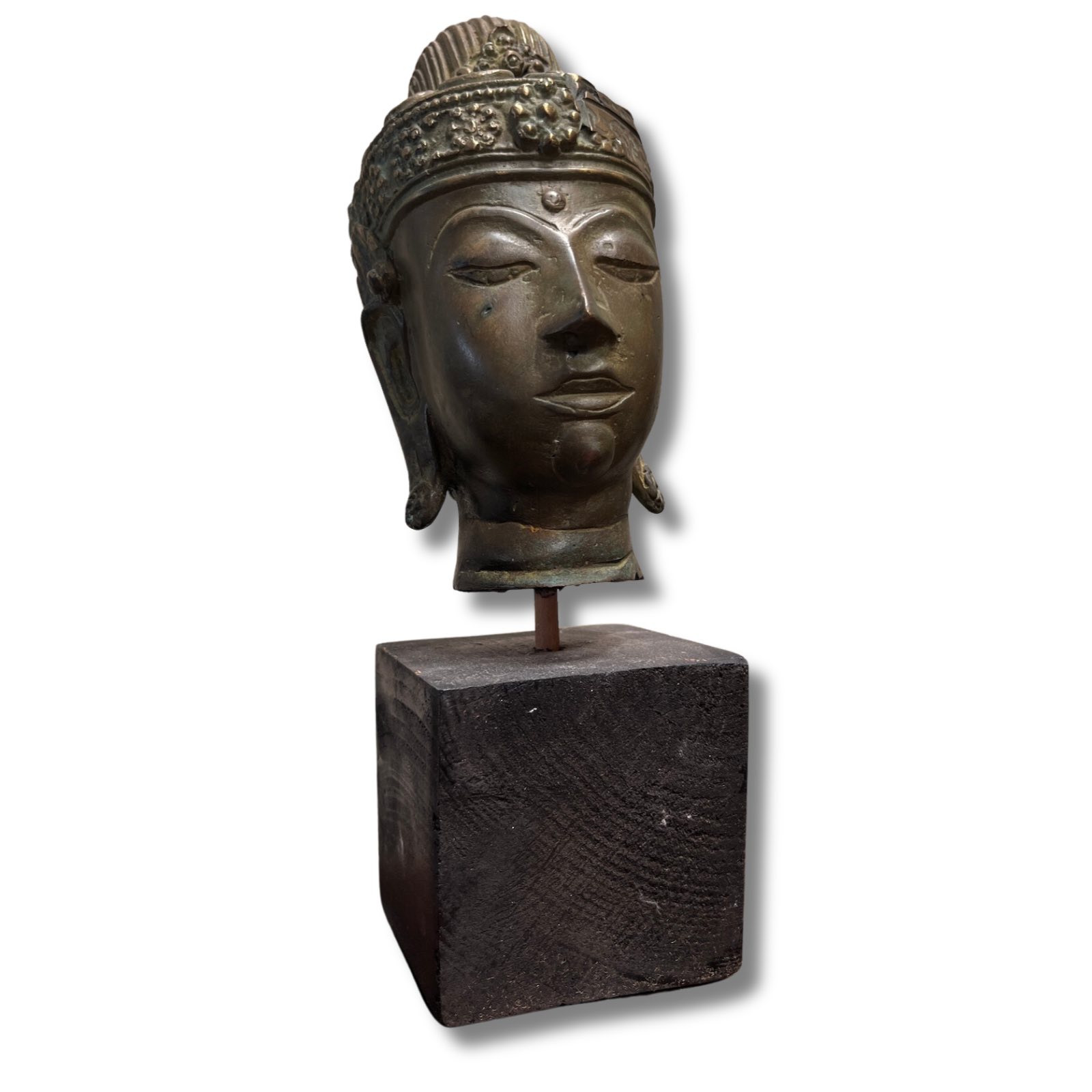 Buddha Kopf Bronze Figur Thailand - 24,5cm groß