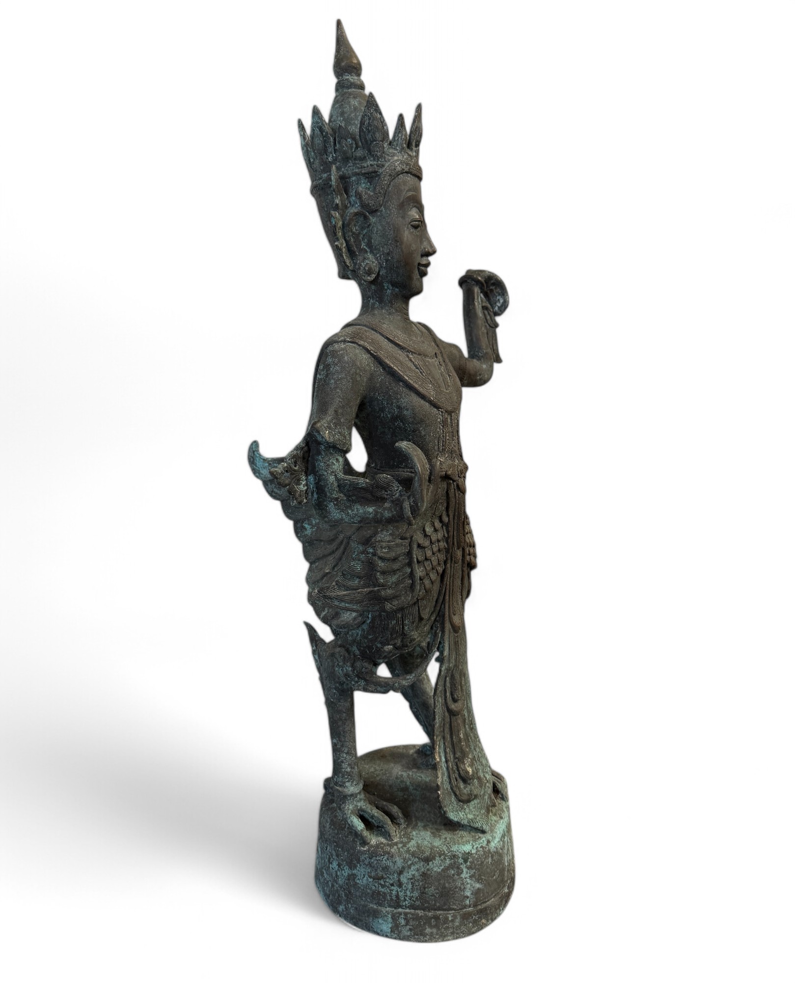 Kinnara Bronze Skulptur Burma Figur 77 cm groß