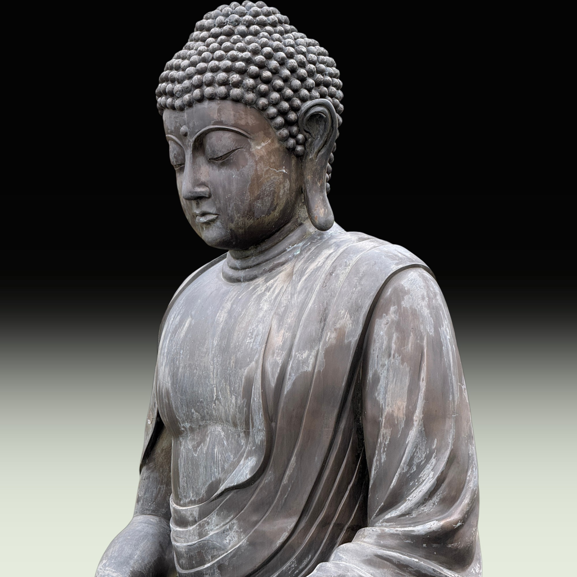 Großer Daibutsu Bronze Buddha Statue - 220 cm