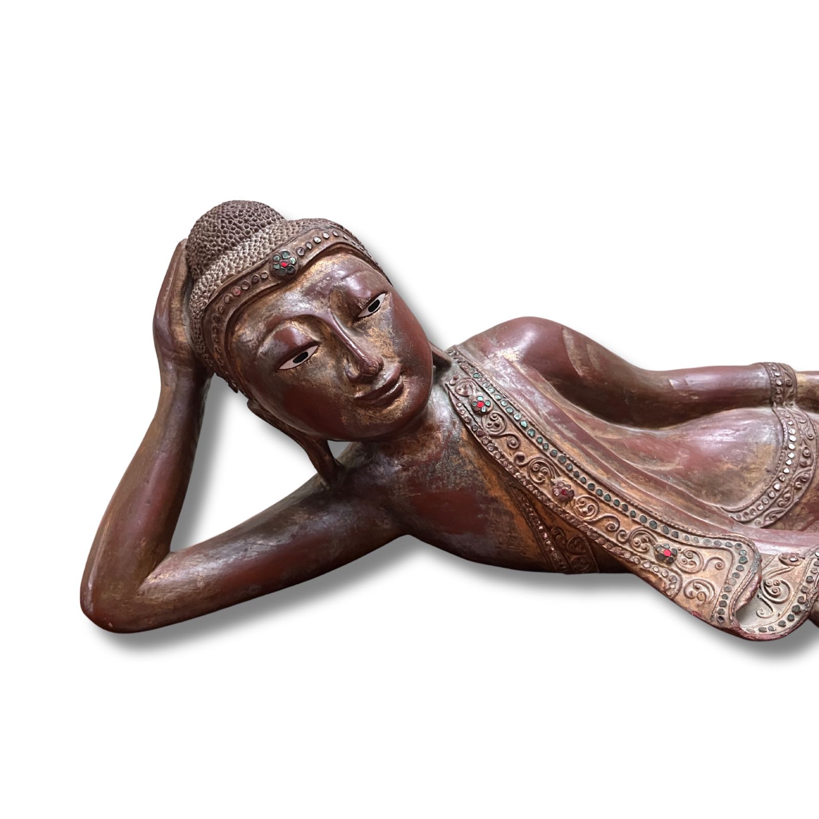 Liegender Holz Buddha aus Burma - 70cm Liegender Holz Buddha aus Burma - 70cm