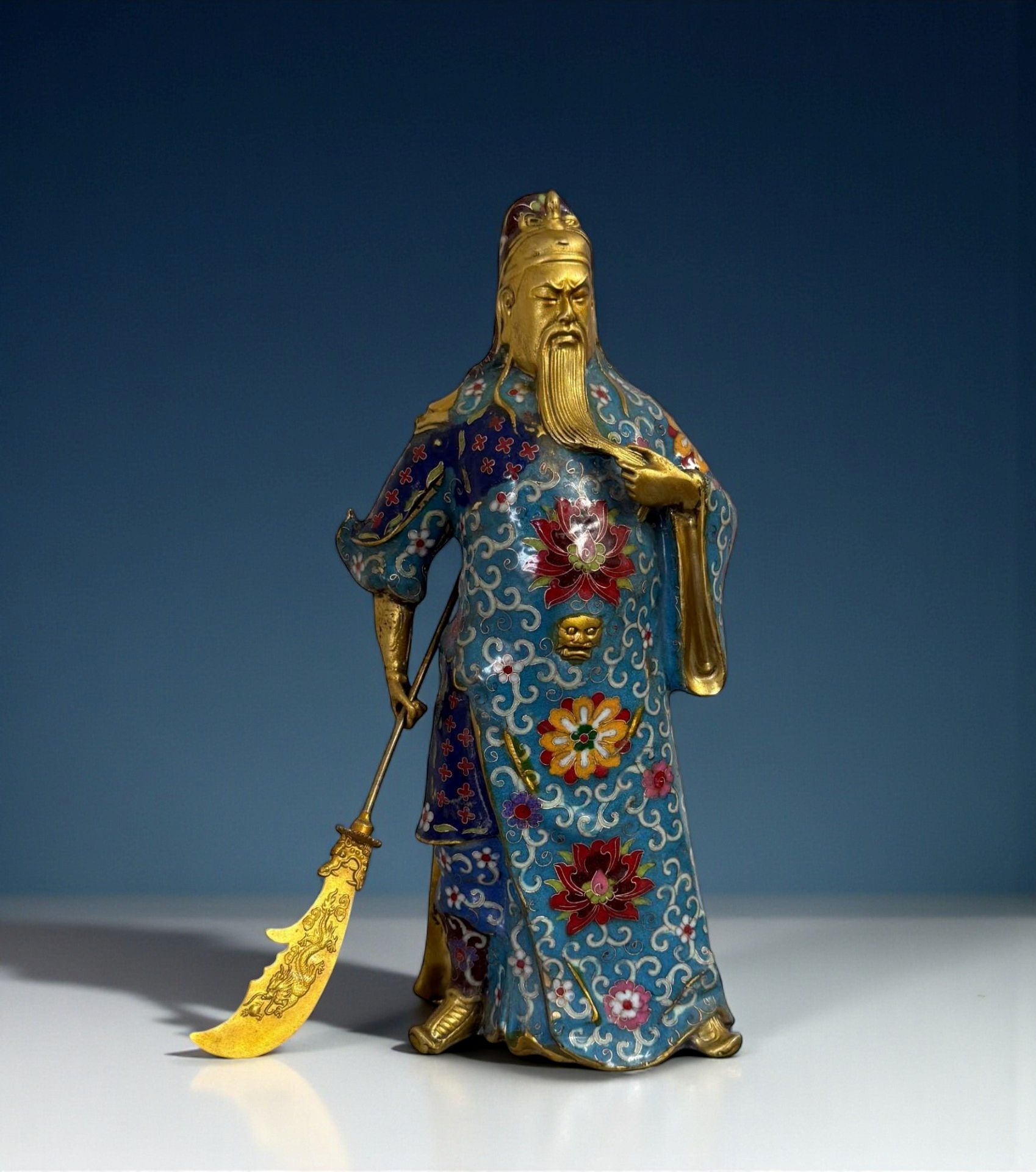 General Guan Yu China Bronze Krieger Figur Cloisonne Skulptur General Guan Yu China Bronze Krieger Figur Cloisonne Skulptur
