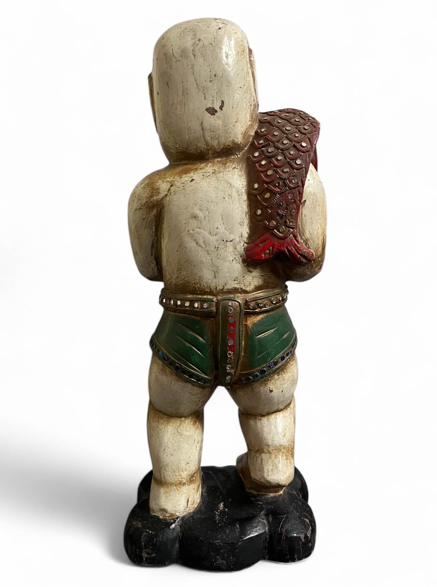 Shaolin Mönch Holz Figur China 50 cm groß