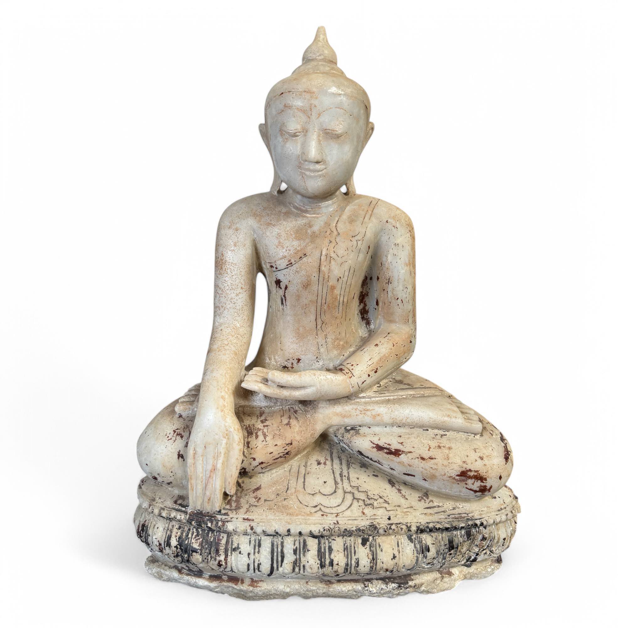 Alte Burma Buddha Statue aus Marmor Stein 66 cm groß Alte Burma Buddha Statue aus Marmor Stein 66 cm groß
