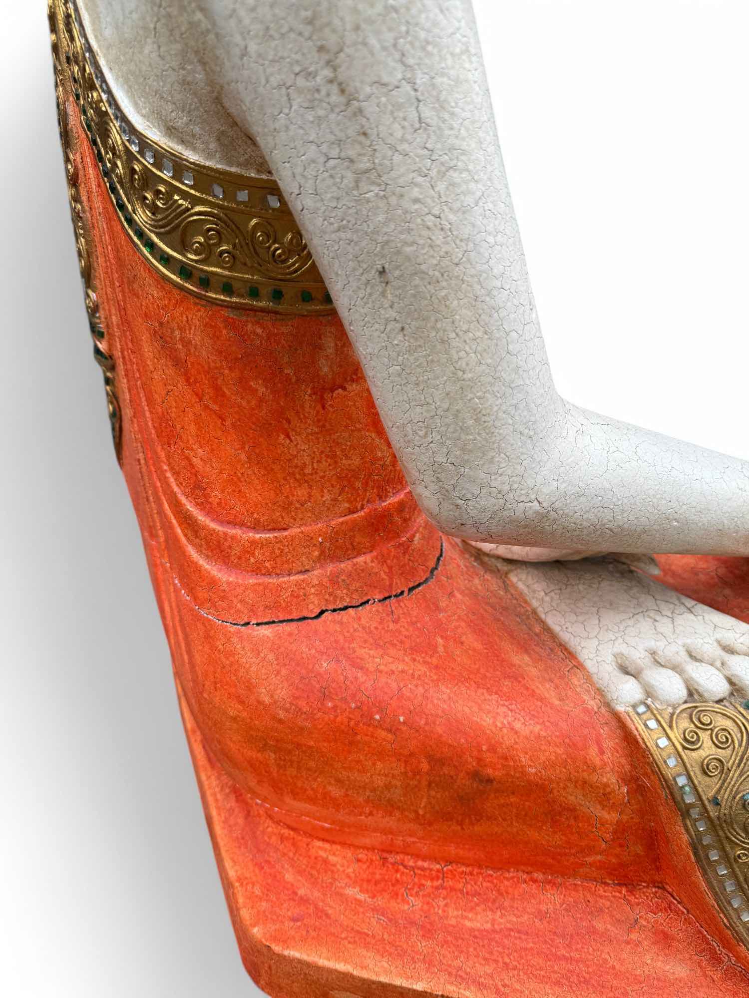 Holz Buddha Statue Thailand Skulptur 90 cm groß