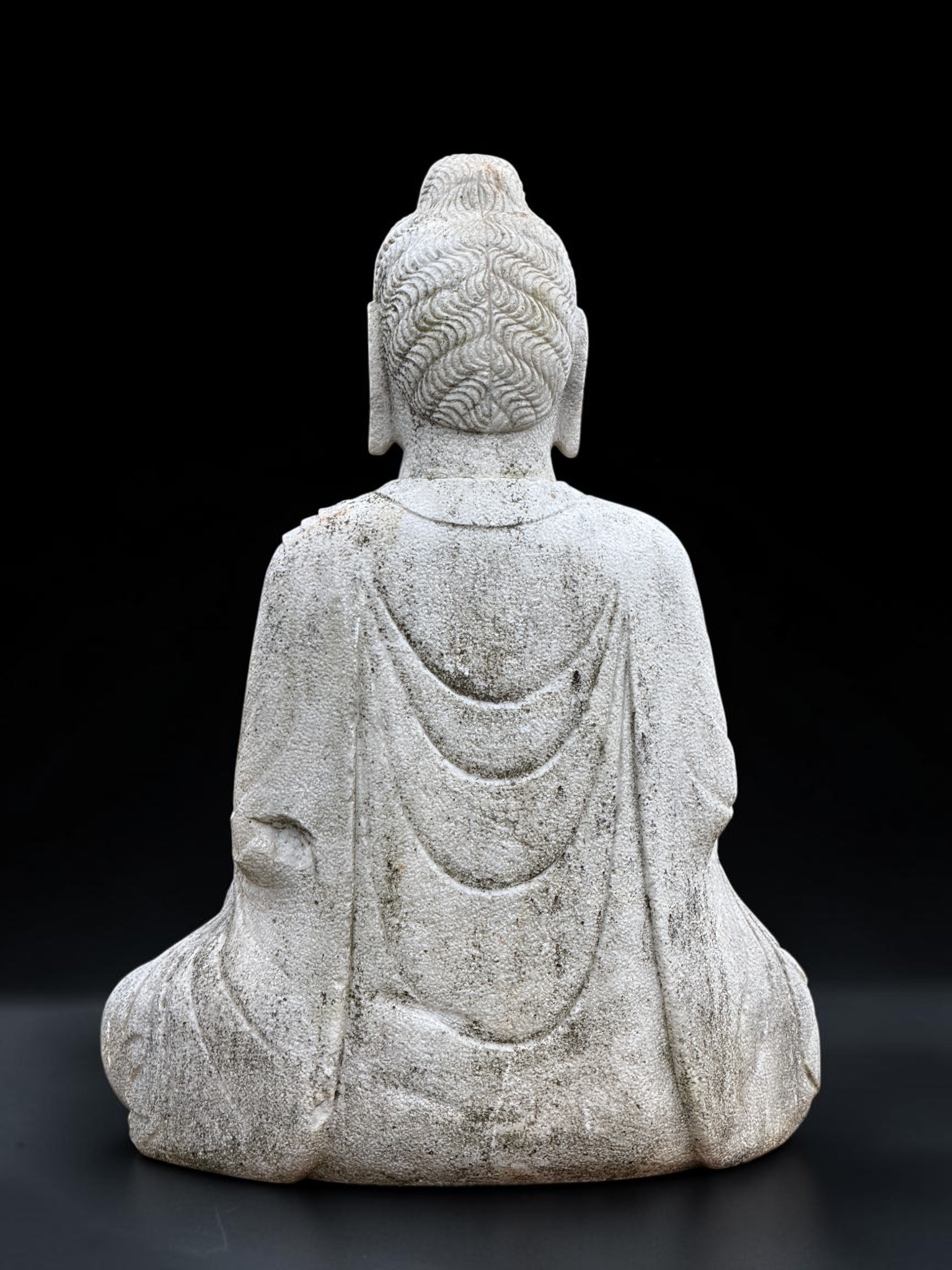 Große Garten Buddha Statue Marmorstein Schutzgeste 113cm Tibet-China