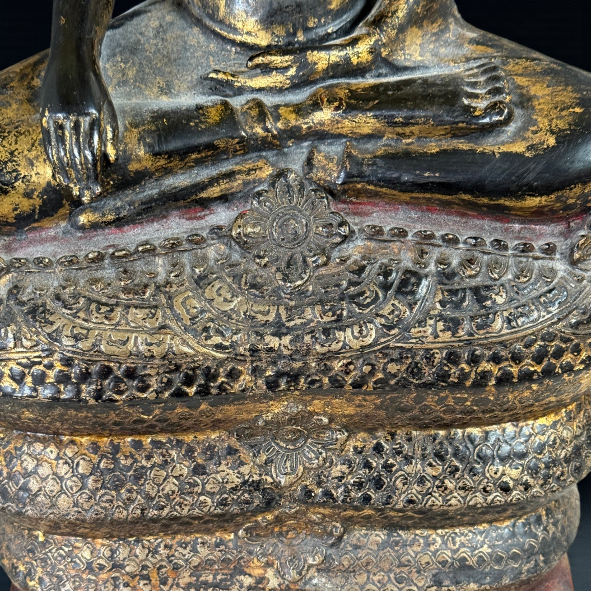 Naga Bronze Buddha Statue mit Mucalinda Schlange aus Burma