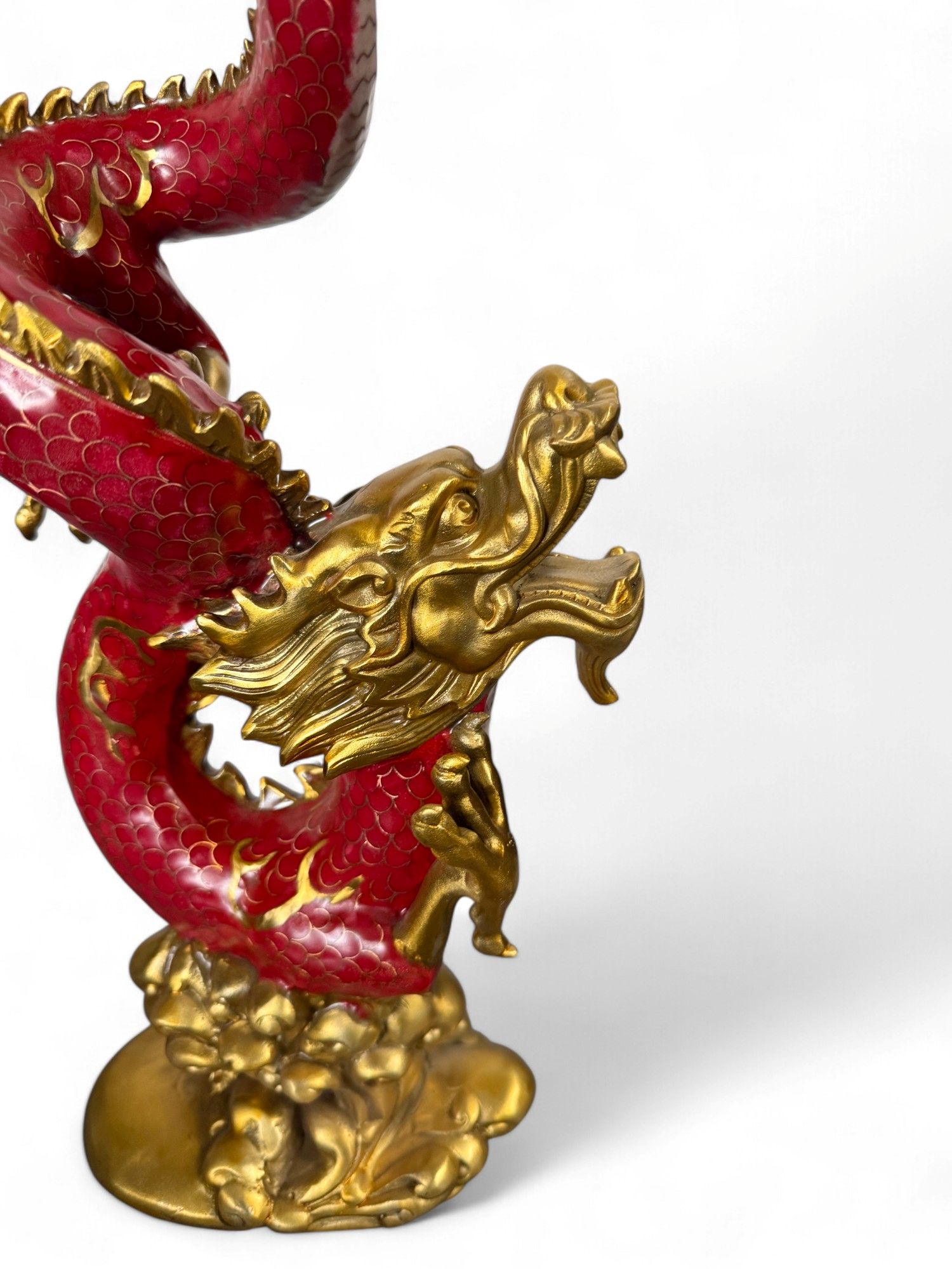 China Drachen Skulptur Bronze Figur Cloisonne 41 cm