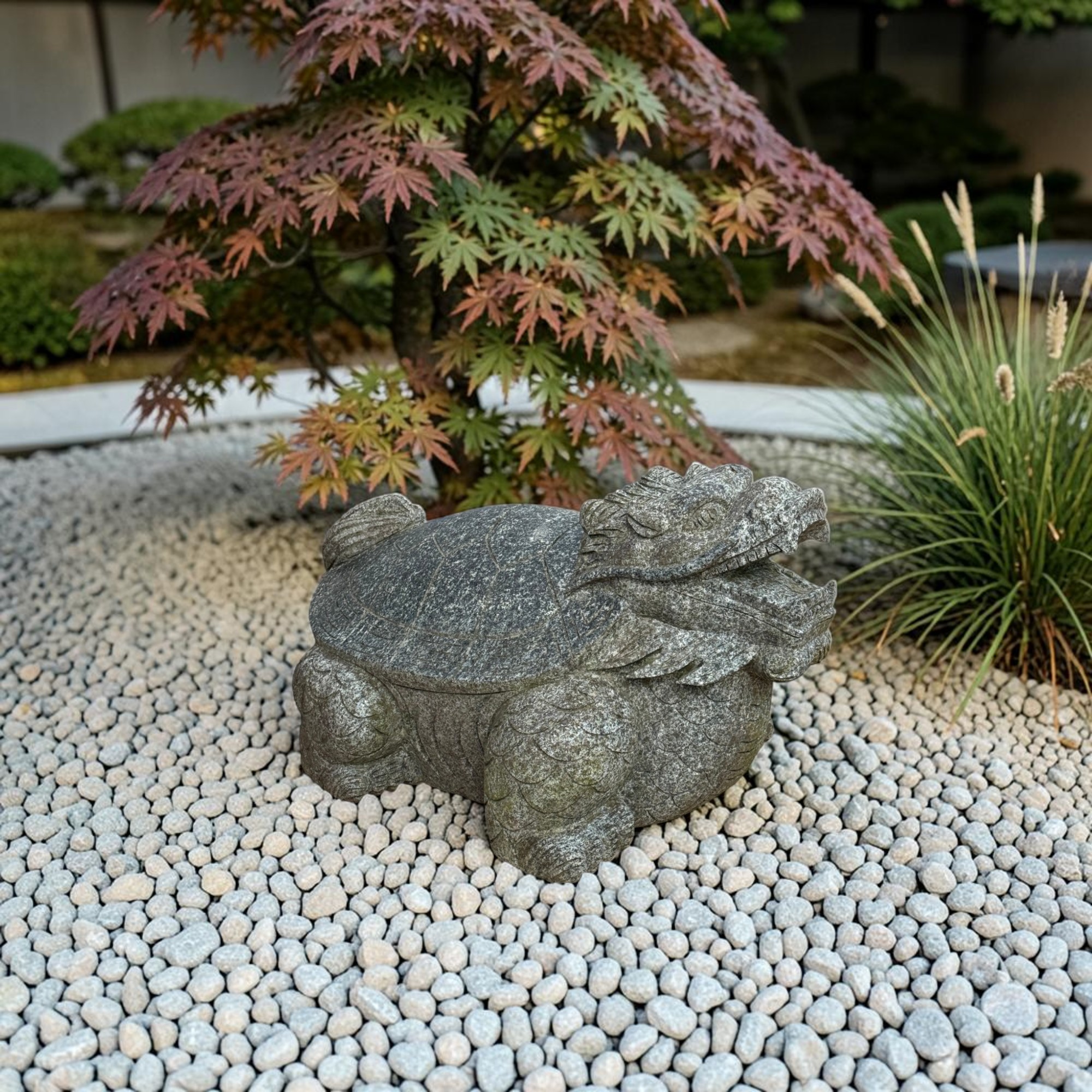 Drachenschildkröte massiver Granit Stein für Fengshui Garten