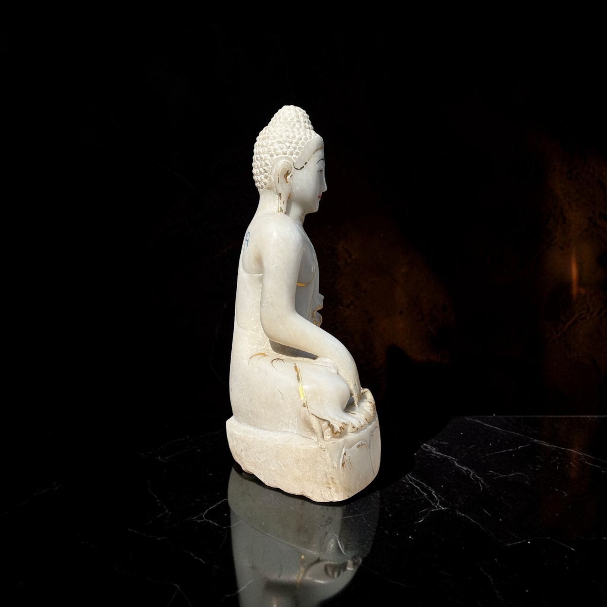 Marmor Buddha Statue Mandalay Burma Sammlernachlass - 54,5 cm