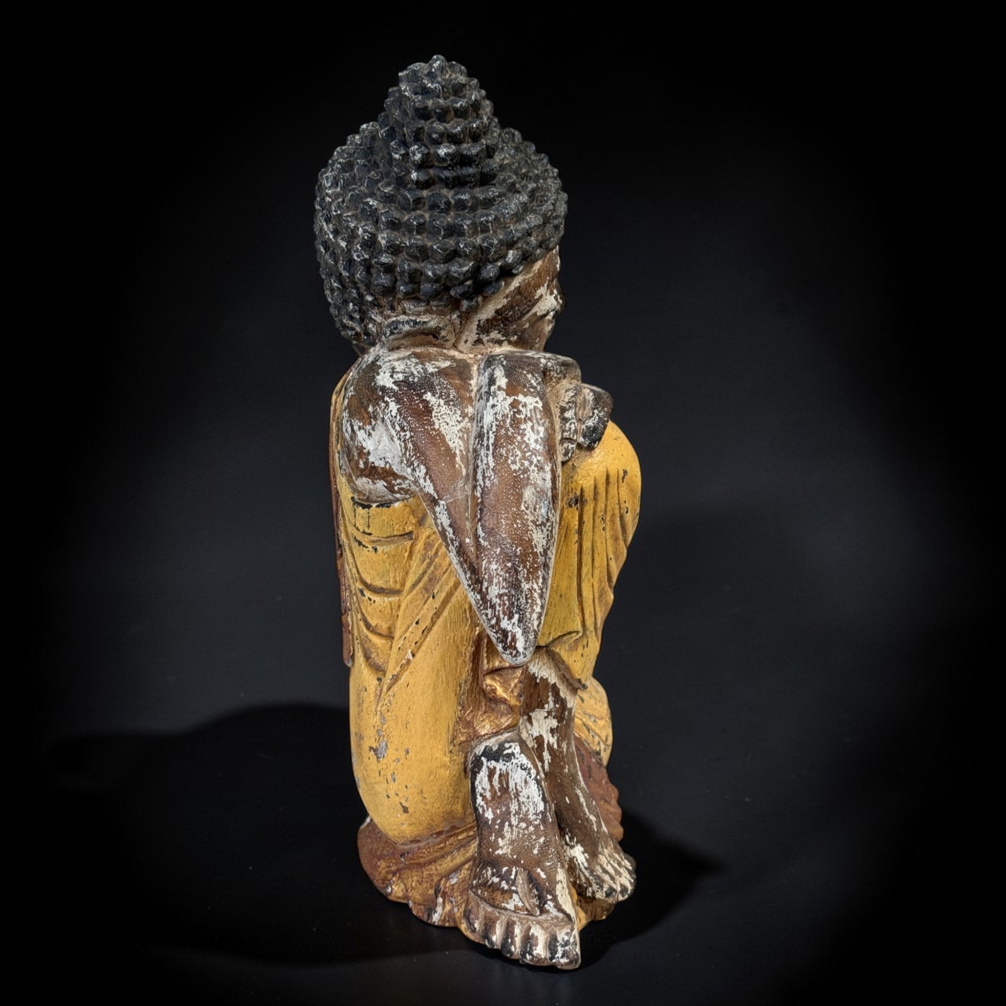 Ruhende Holz Buddha Figur - Relax - 40 cm groß