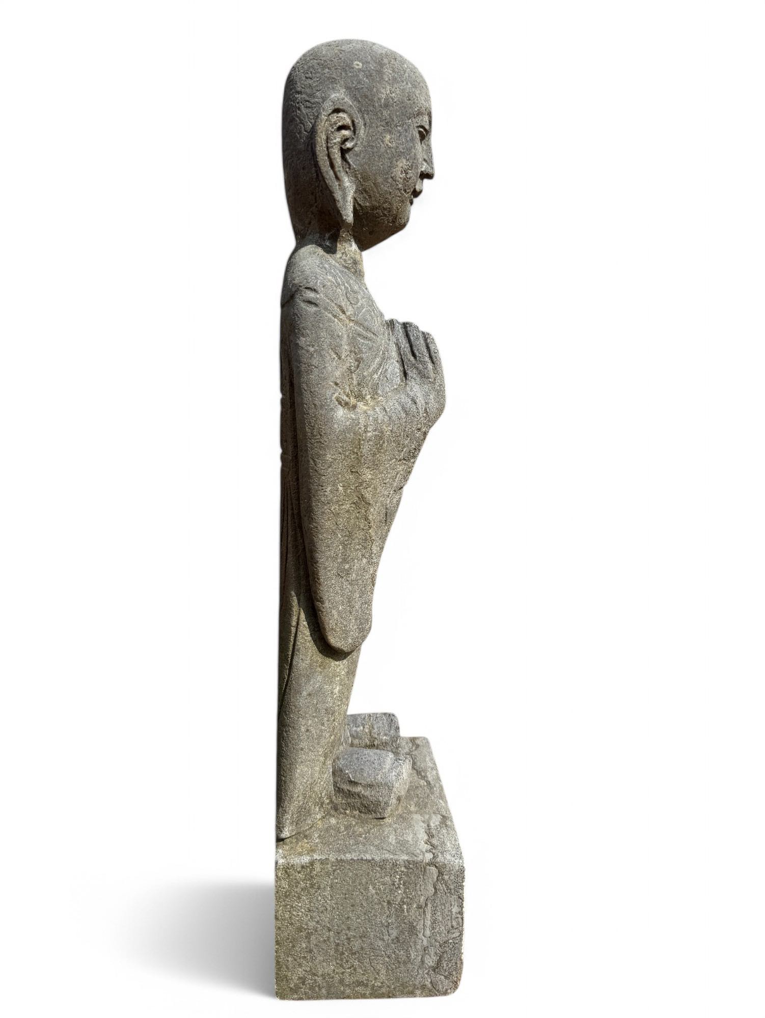 Zen Mönch China Garten Skulptur Naturstein Figur 50 cm groß