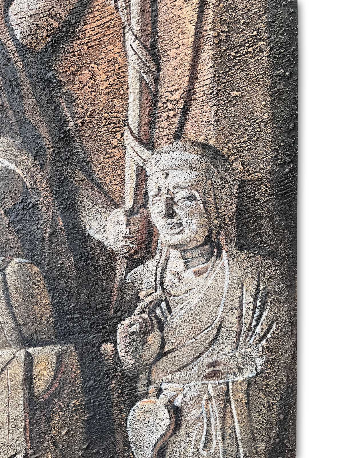 Buddha Gemälde Wandbild groß - Unikat