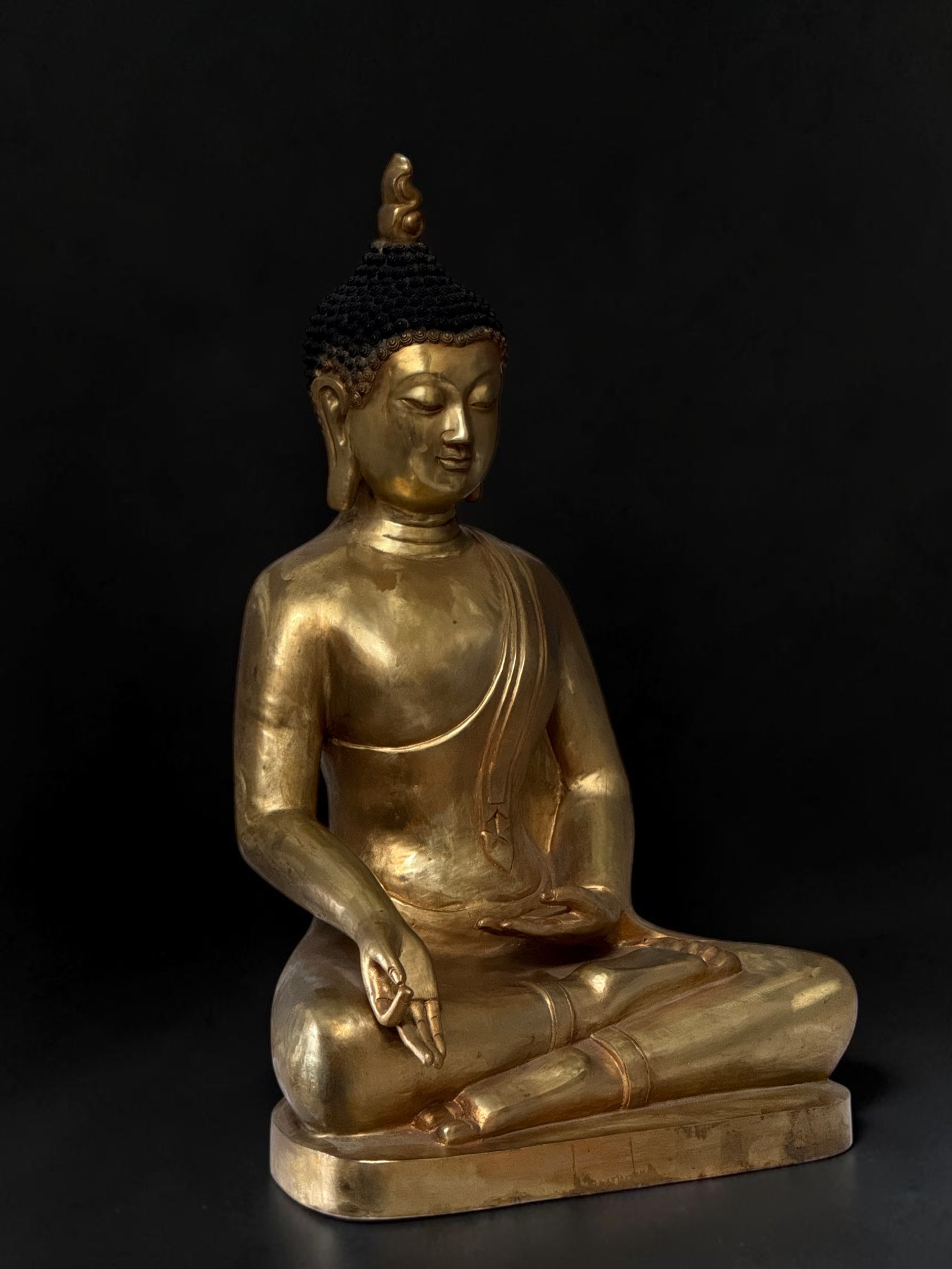 Große Bronze Buddha Statue mit Vitarka Mudra Tibet-China 60 cm