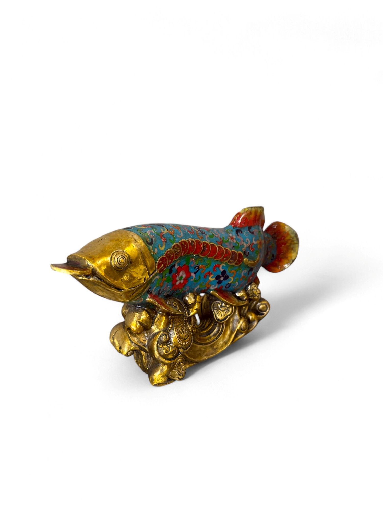 Koifisch Bronze Skulptur Cloisonne Figur Reichtumssymbol