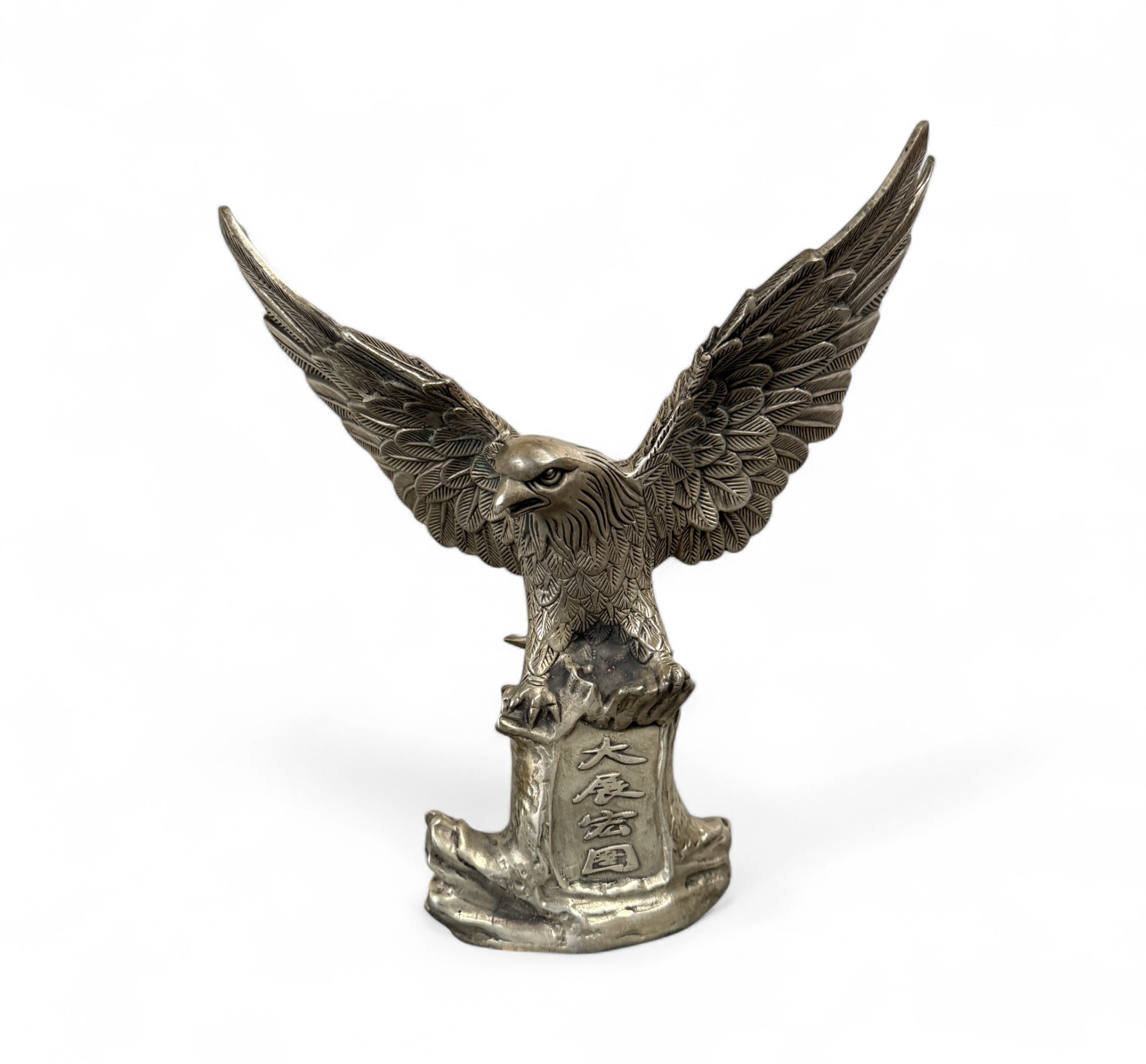 Adler Bronze Skulptur Krafttier 25 cm groß