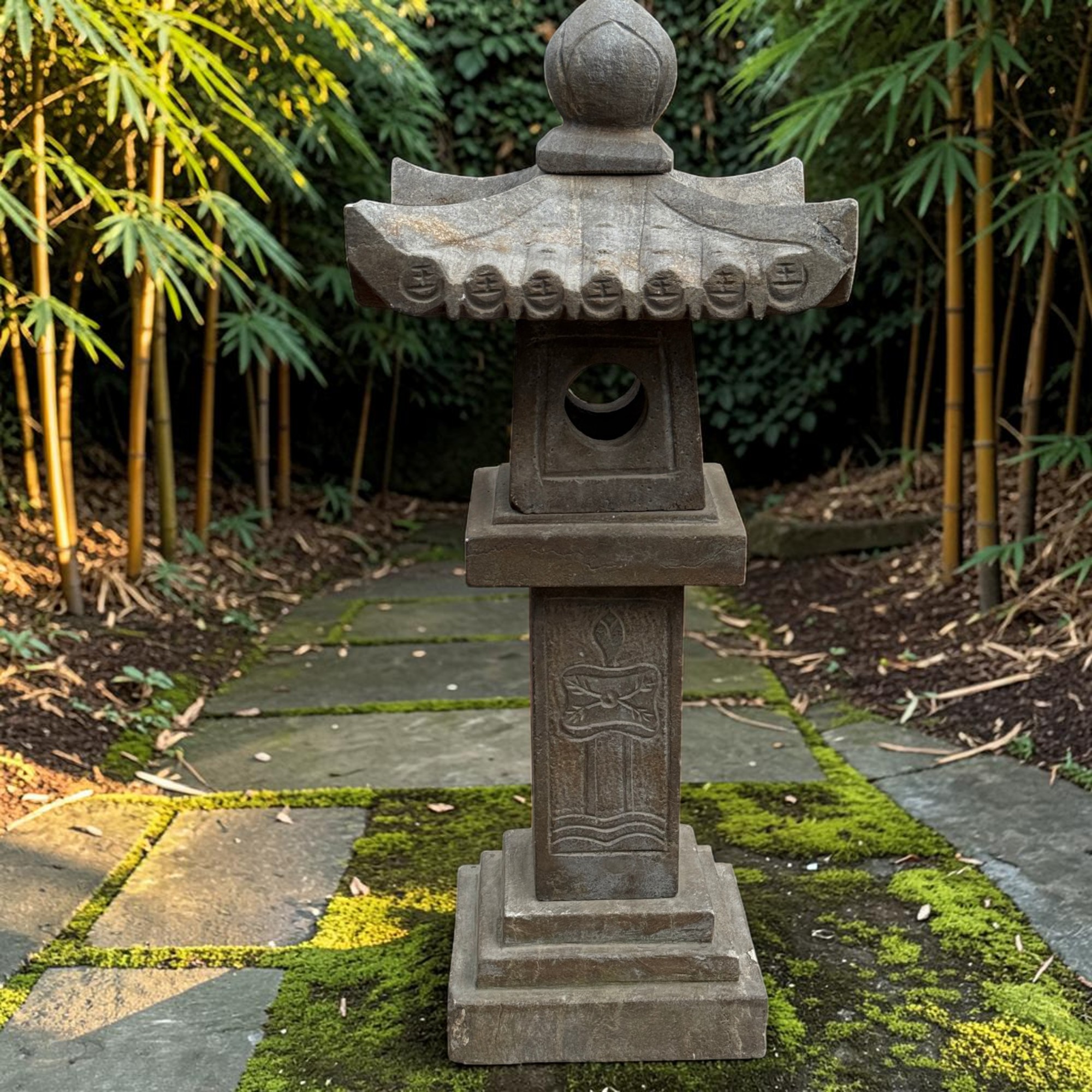 Traditionelle Steinlaterne China - Geisterhaus aus Naturstein - 27,5kg