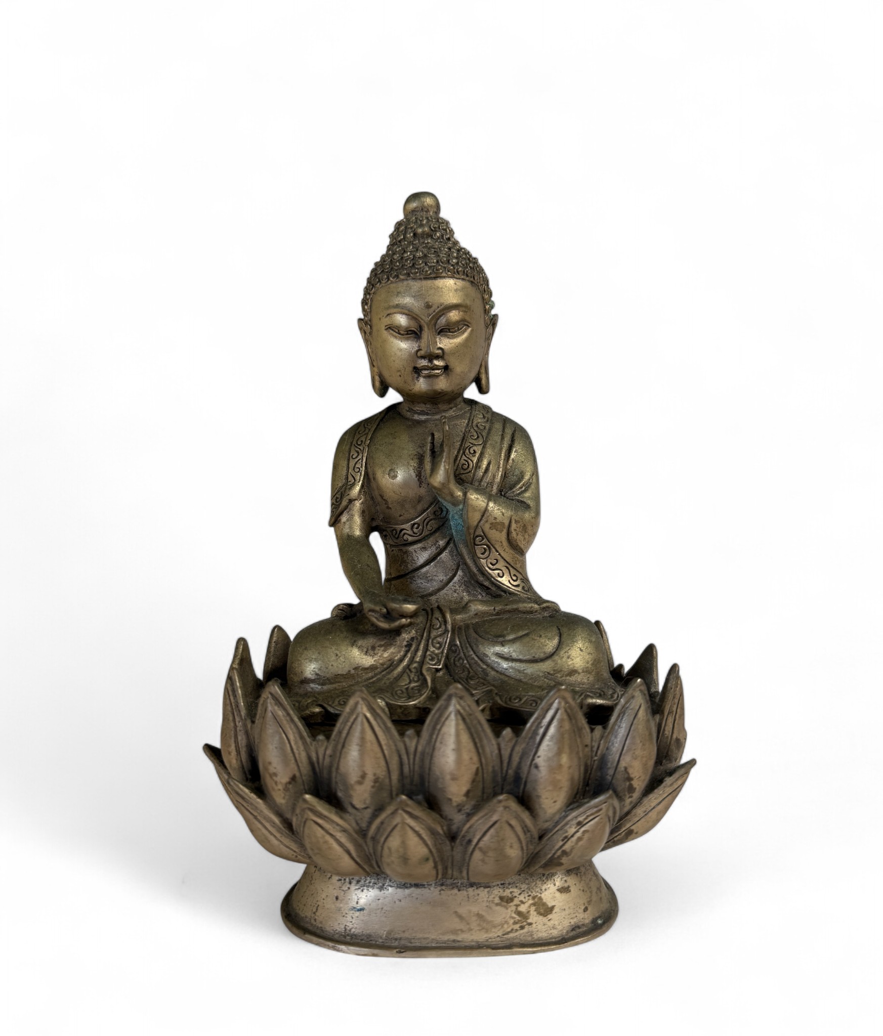 Buddha Figur Bronze 21 cm Tibet/China